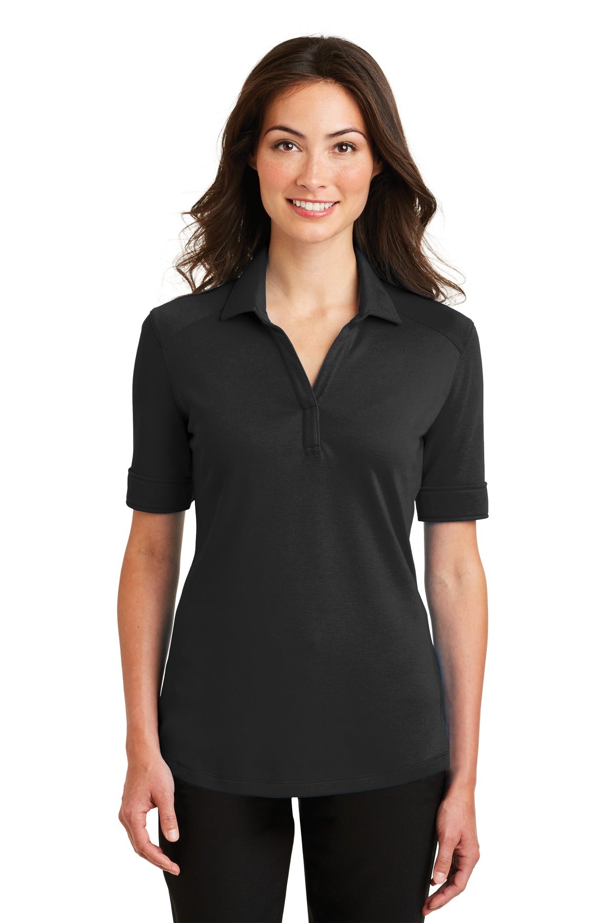 Port Authority Ladies Silk Touch Interlock Performance Polo. L5200 Womens Apparel Shirts & Tops
