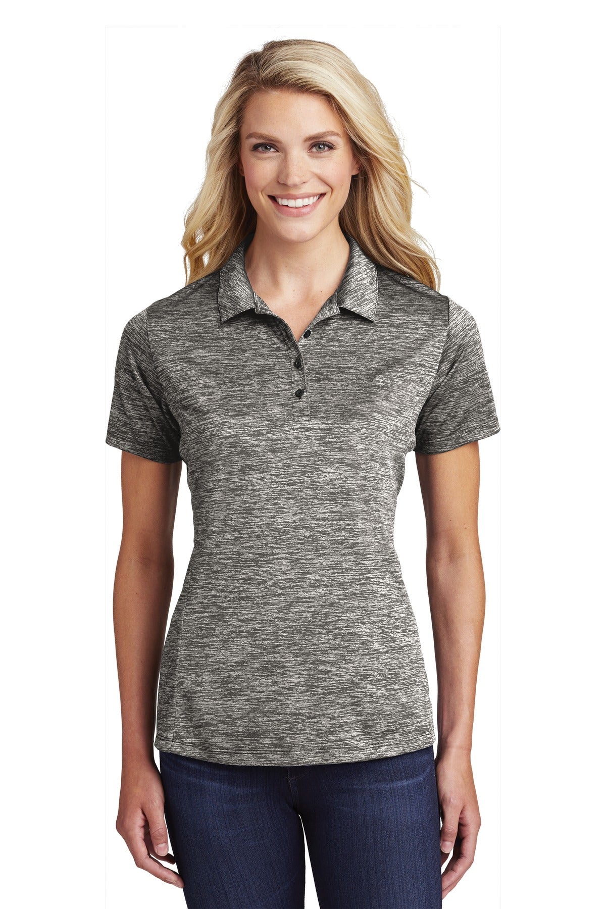 Sport-Tek Women's PosiCharge Electric Heather Polo. LST590 Womens Apparel Shirts & Tops