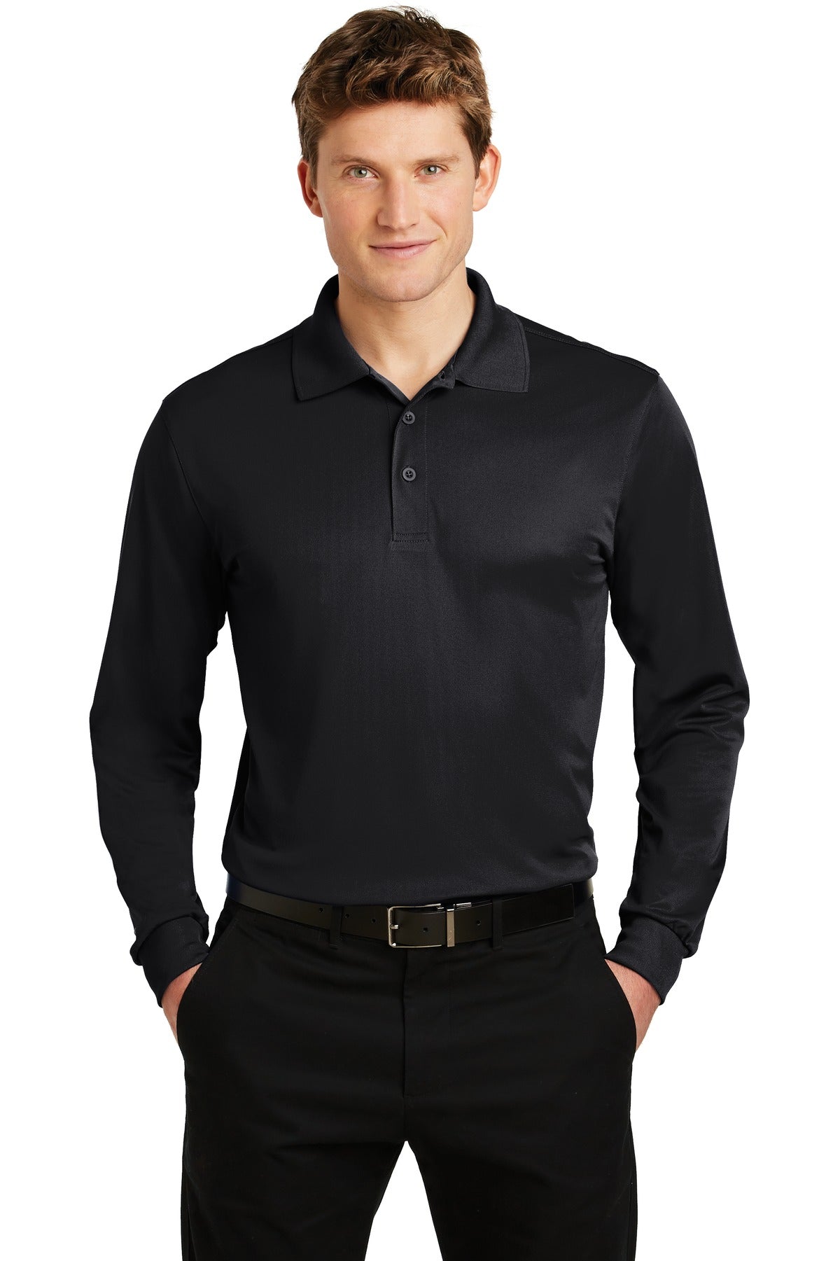 Sport-Tek Men's Long Sleeve Micropique Sport-Wick Polo Mens Apparel Shirts & Tops