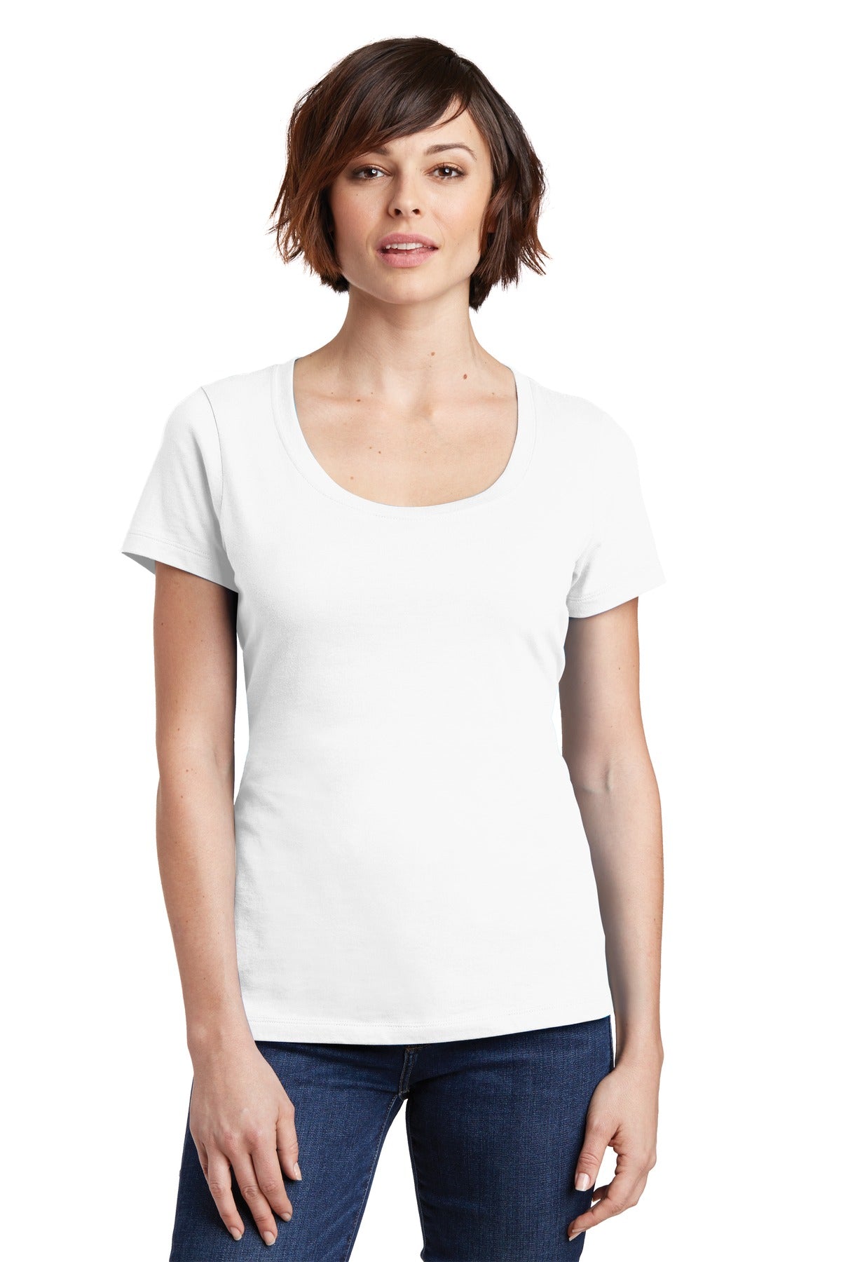 District Women's Perfect Weight Scoop Tee. DM106L Womens Apparel Shirts & Tops