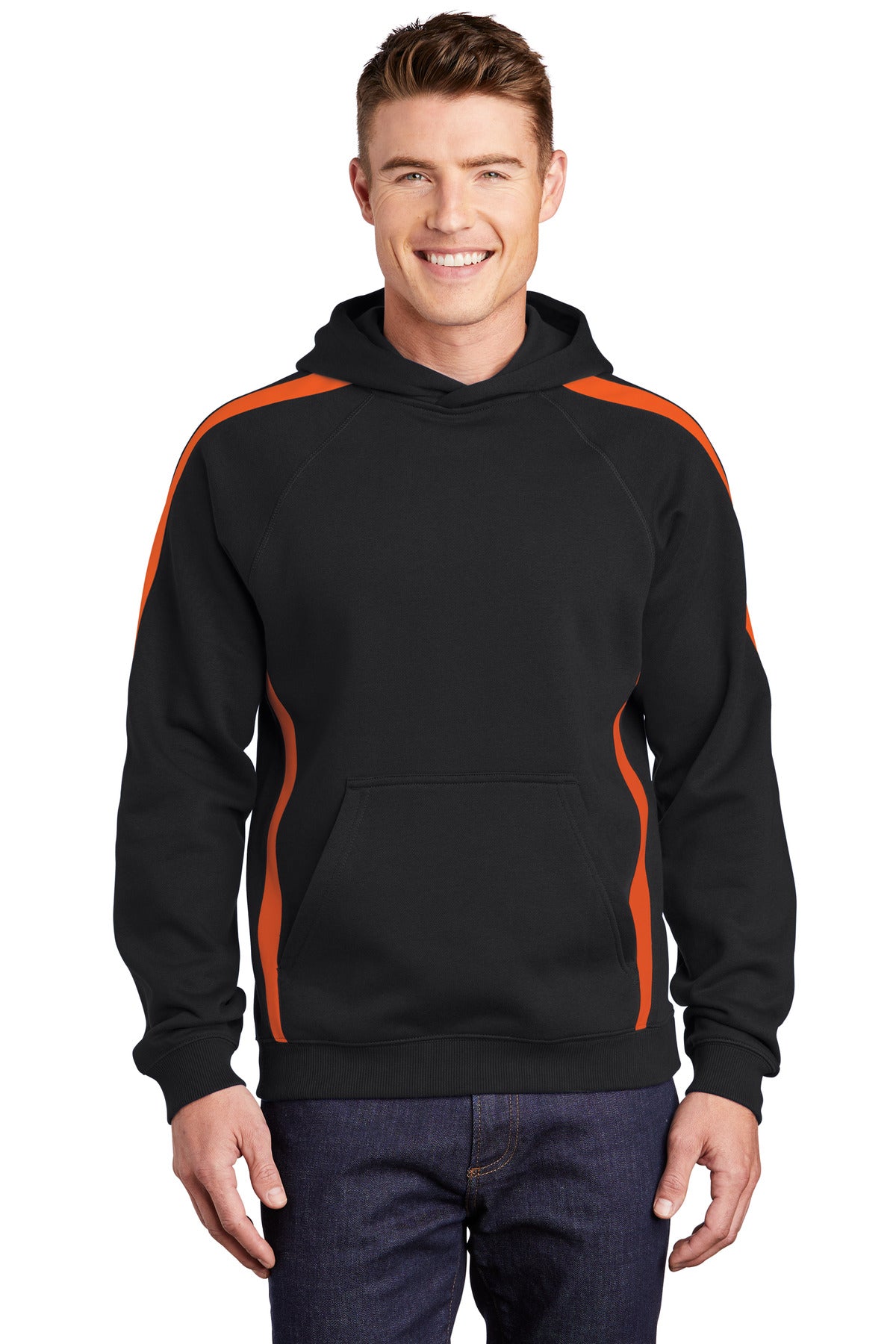 Sport-Tek Men's Sleeve Stripe Pullover Hooded Sweatshirt