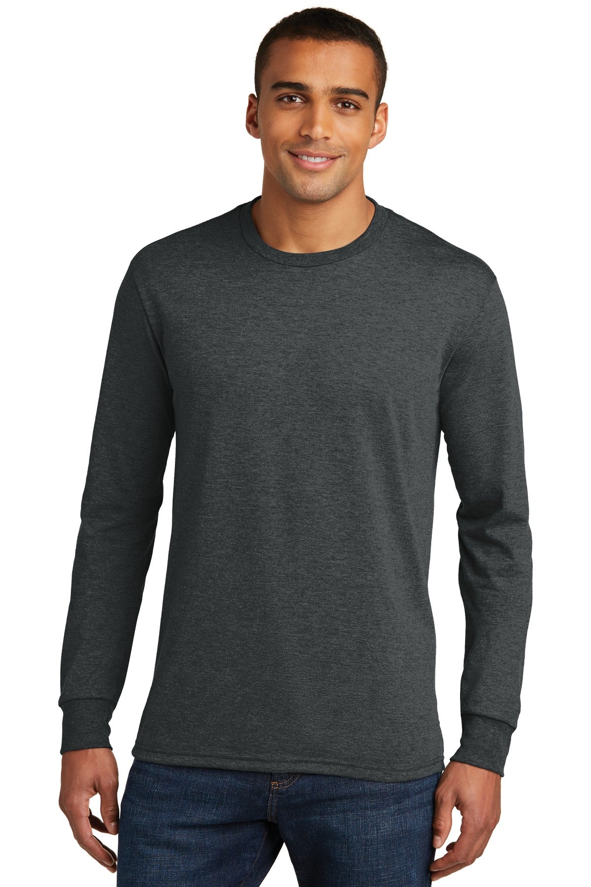 District Perfect Tri Long Sleeve Tee. DM132 Mens Apparel Shirts & Tops