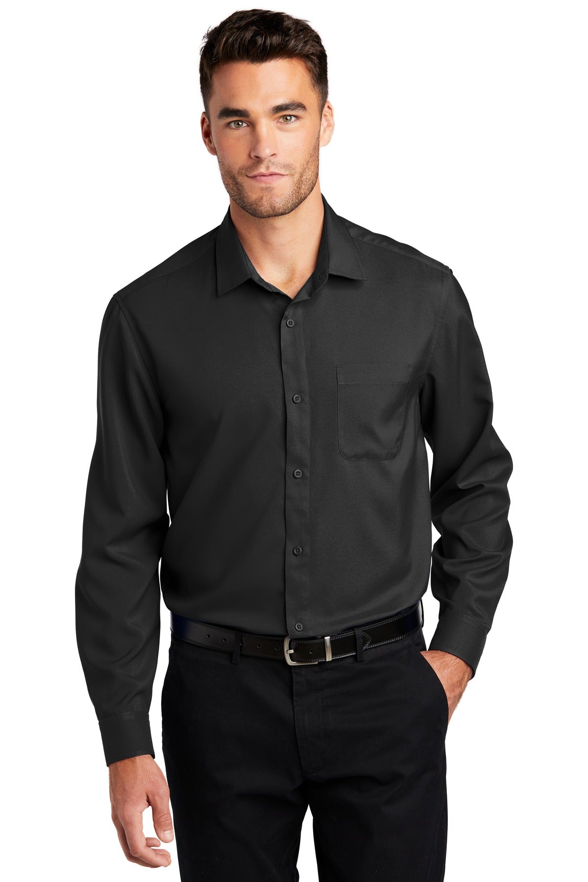 Port Authority Men's Long Sleeve Performance Staff Shirt W401 Mens Apparel Shirts & Tops