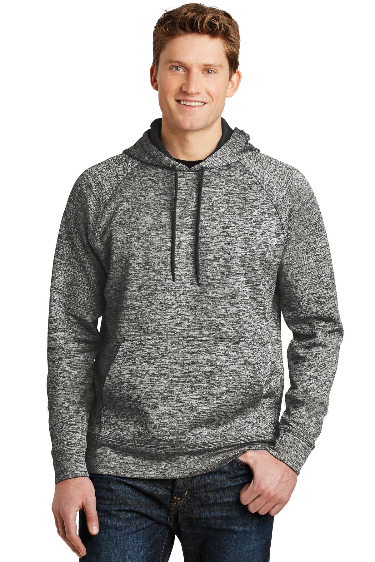 Sport-Tek Men's PosiCharge Electric Heather Fleece Hooded Pullover Mens Apparel Sweatshirts & Fleece