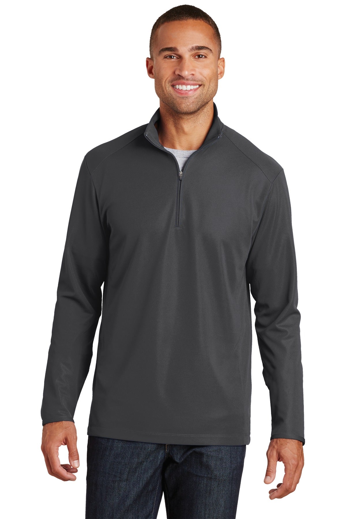Port Authority Men's Pinpoint Mesh 1/2-Zip. K806 Mens Apparel Sweatshirts & Fleece