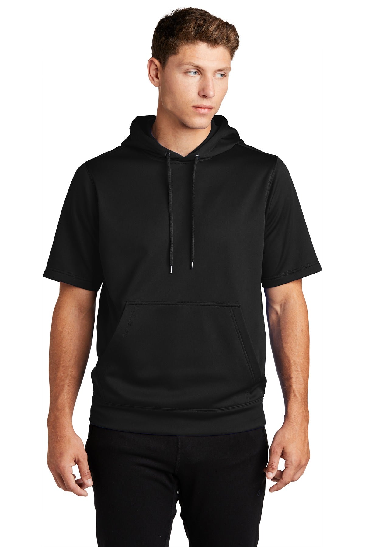 Sport-Tek Men's Sport-Wick Fleece Short Sleeve Hooded Pullover Mens Apparel Sweatshirts & Fleece