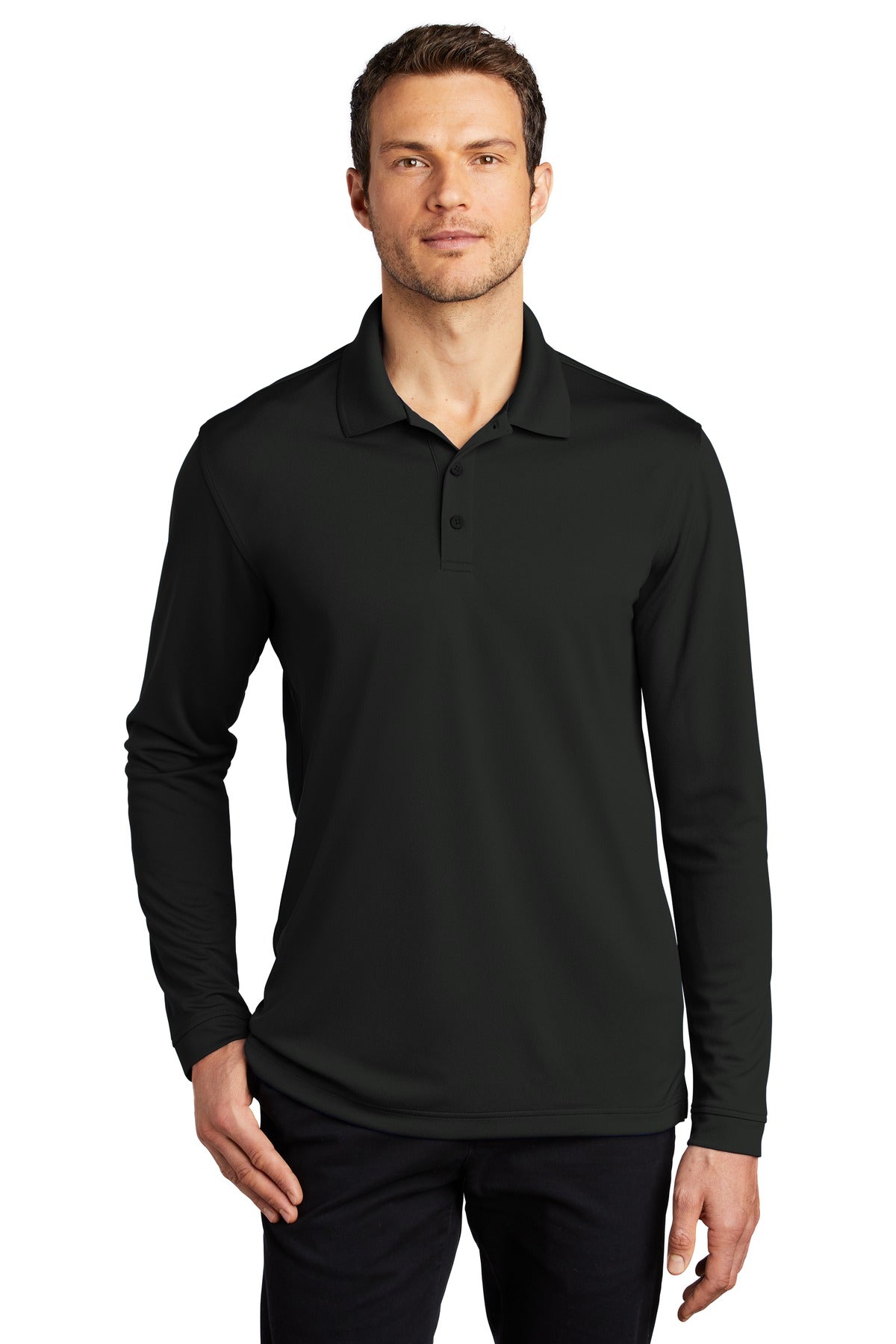 Port Authority Men's Dry Zone UV Micro-Mesh Long Sleeve Polo K110LS Mens Apparel Shirts & Tops