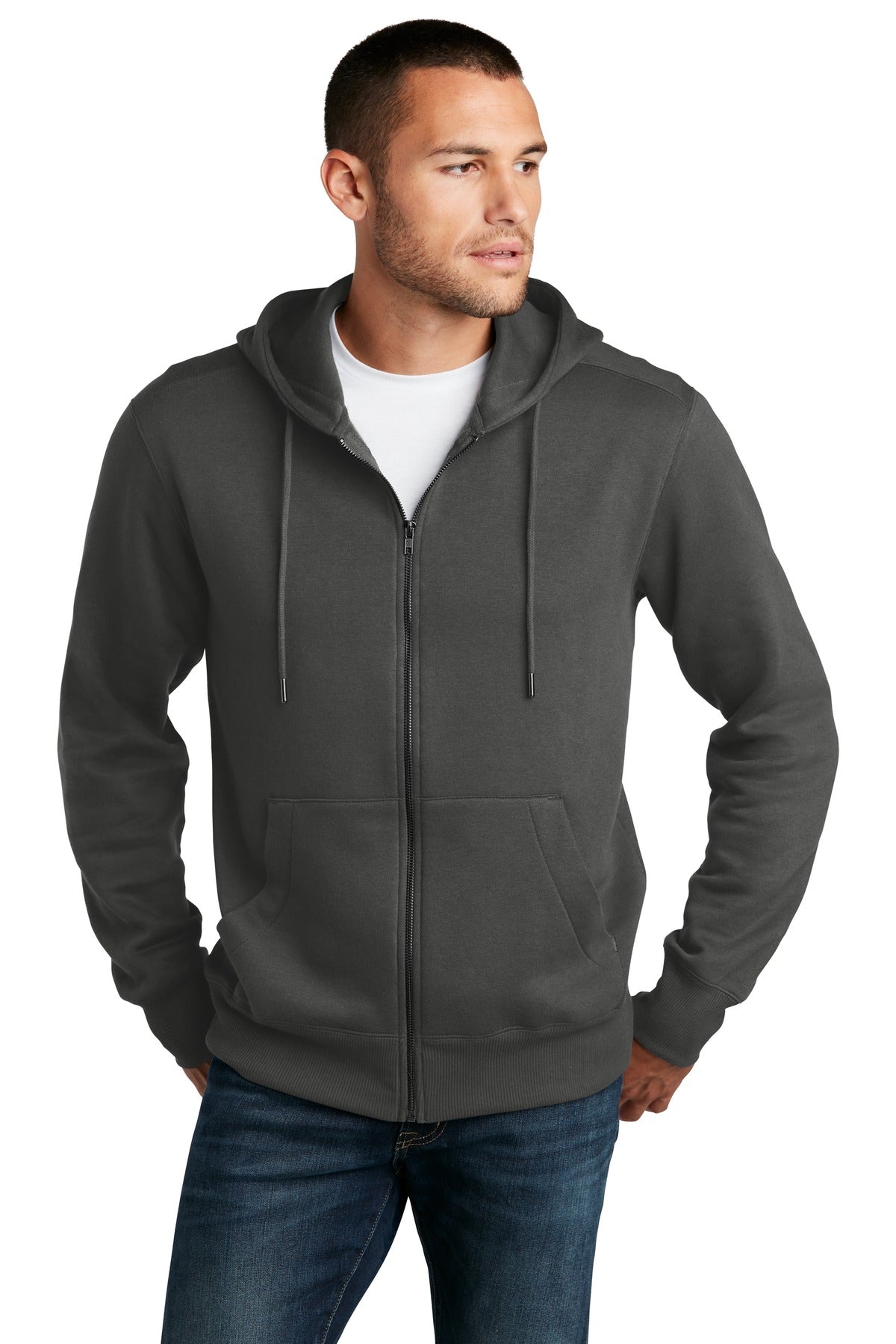District Men's Perfect Weight Fleece Full-Zip Hoodie Mens Apparel Sweatshirts & Fleece