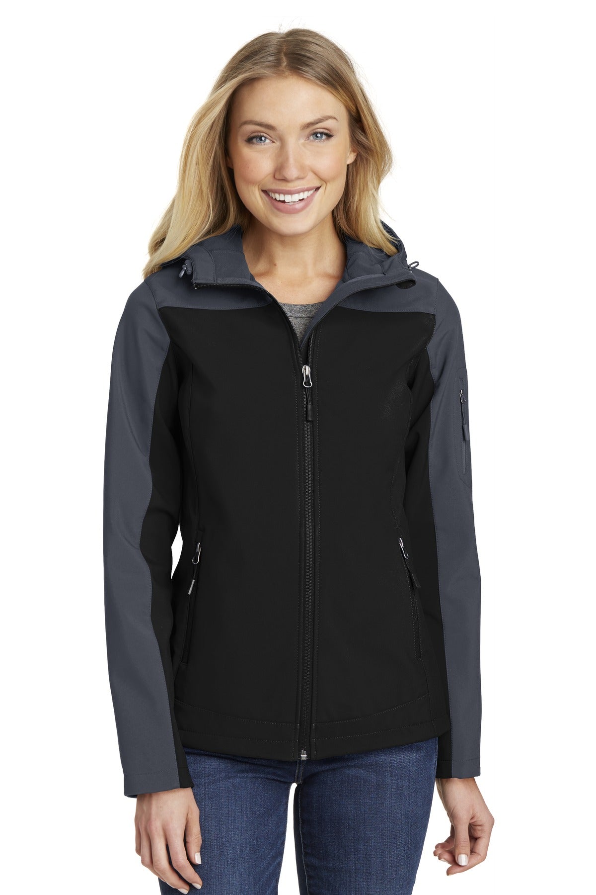 Port Authority Ladies Hooded Core Soft Shell Jacket. L335 Womens Apparel Jackets & Vests