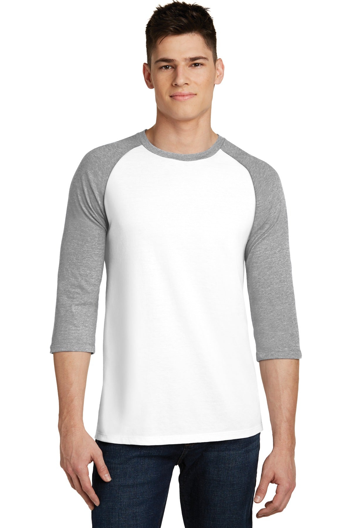 District Men's Very Important Tee 3/4-Sleeve Raglan. DT6210 Mens Apparel Shirts & Tops