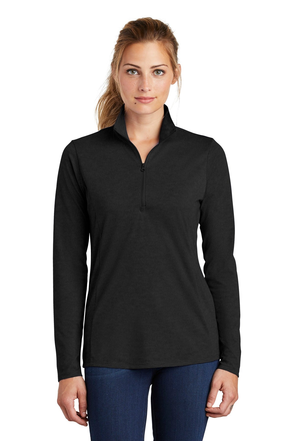 Sport-Tek Women's PosiCharge Tri-Blend Wicking 1/4-Zip Pullover. LST407 Womens Apparel Jackets & Vests