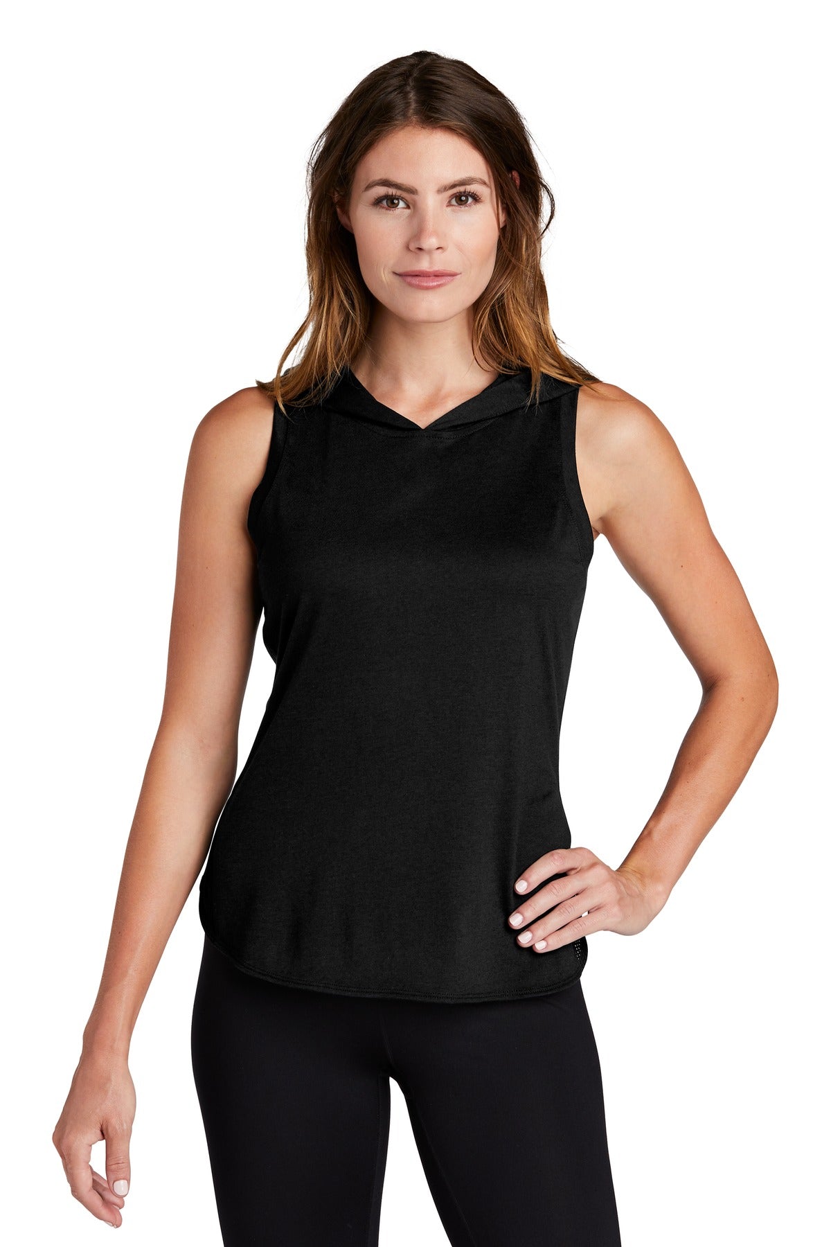 Sport-Tek Women's PosiCharge Tri-Blend Wicking Draft Hoodie Tank LST410 Womens Apparel Shirts & Tops