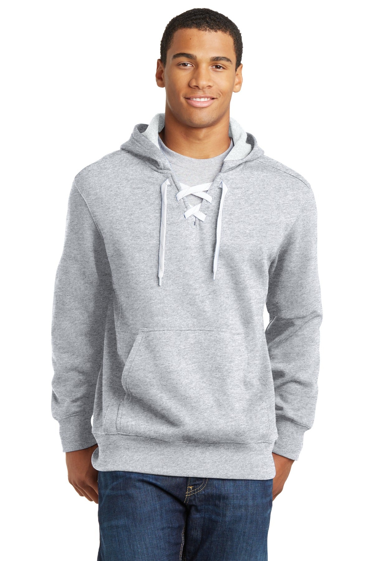 Sport-Tek Men's Lace Up Pullover Hooded Sweatshirt Mens Apparel Sweatshirts & Fleece