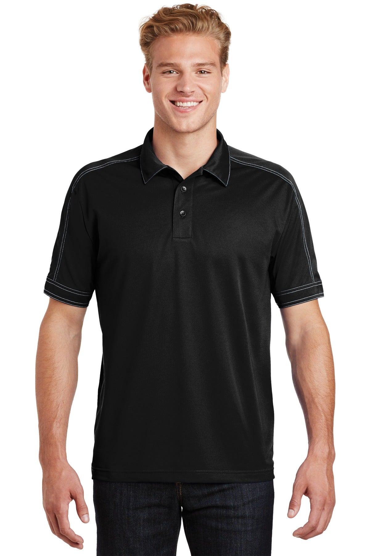 Sport-Tek Men's Contrast Stitch Micropique Sport-Wick Polo ST659 Womens Apparel Shirts & Tops