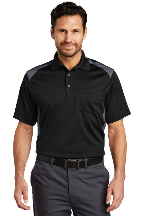 CornerStone Men's Select Snag-Proof Two Way Colorblock Pocket Polo. CS416 Mens Apparel Shirts & Tops