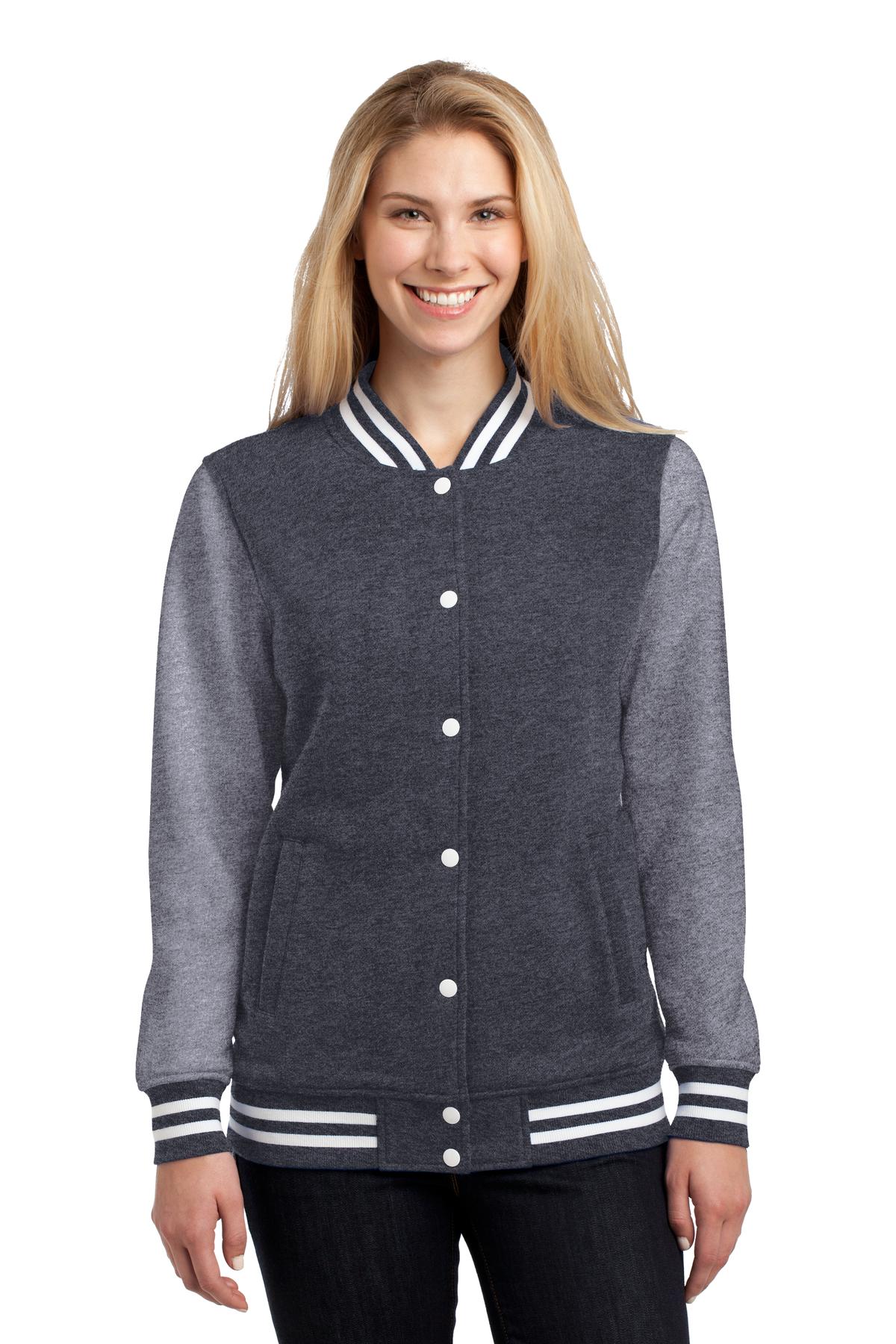 Sport-Tek Women's Fleece Letterman Jacket Womens Apparel Jackets & Vests
