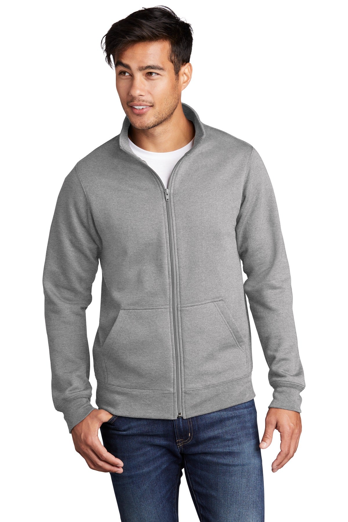 Port & Company - Men's Core Fleece Cadet Full-Zip Sweatshirt Mens Apparel Sweatshirts & Fleece