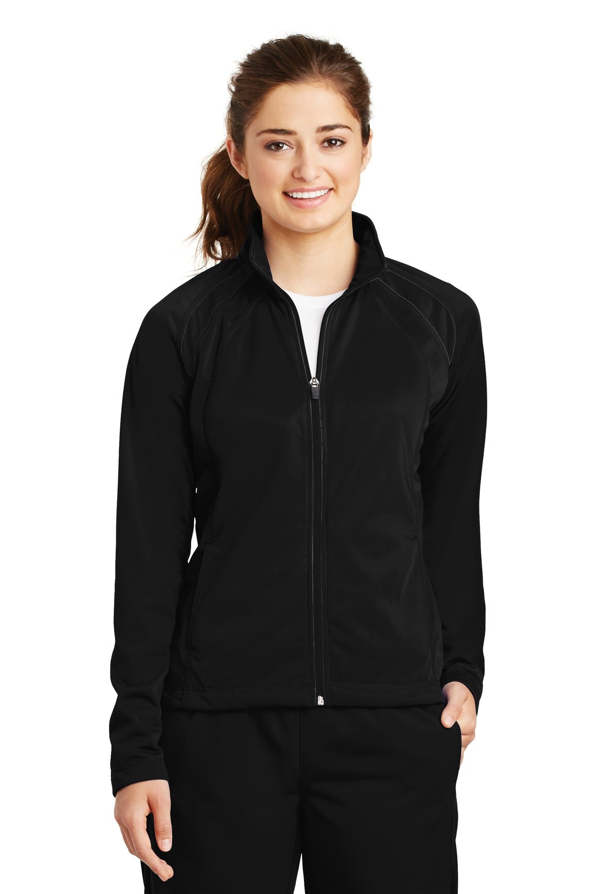 Sport-Tek Women's Tricot Track Jacket. LST90 Womens Apparel Sweatshirts & Fleece
