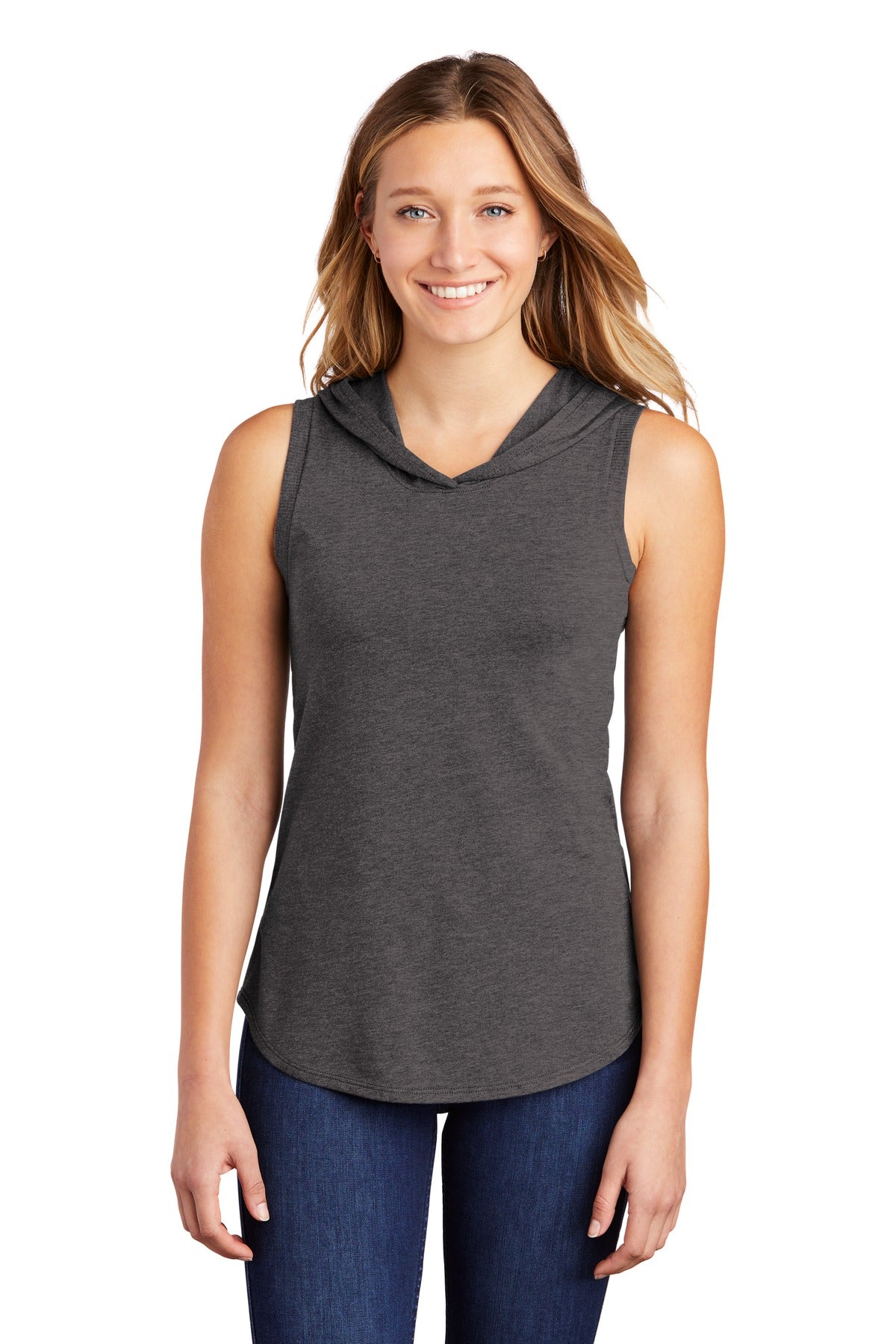 District Women's Perfect Tri Sleeveless Hoodie DT1375 Womens Apparel Shirts & Tops