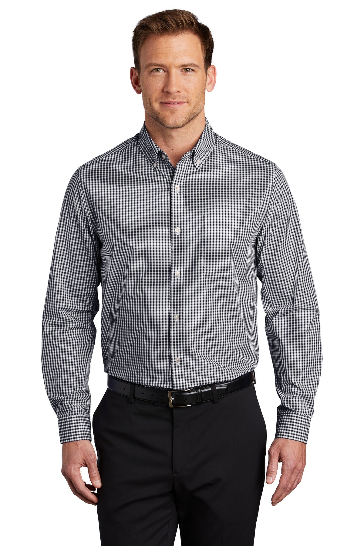 Port Authority Men's Broadcloth Gingham Easy Care Shirt W644 Mens Apparel Shirts & Tops