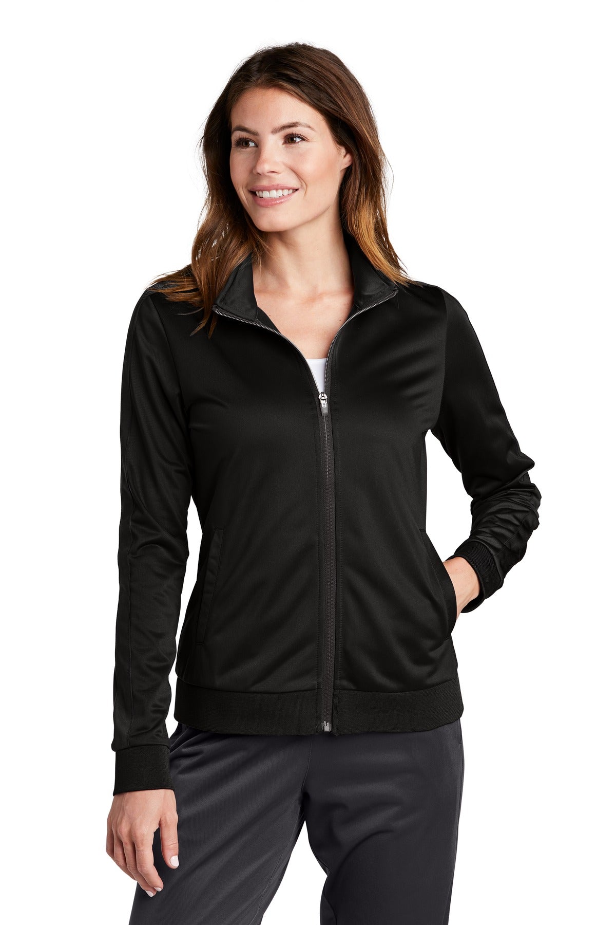 Sport-Tek Women's Tricot Track Jacket Womens Apparel Jackets & Vests