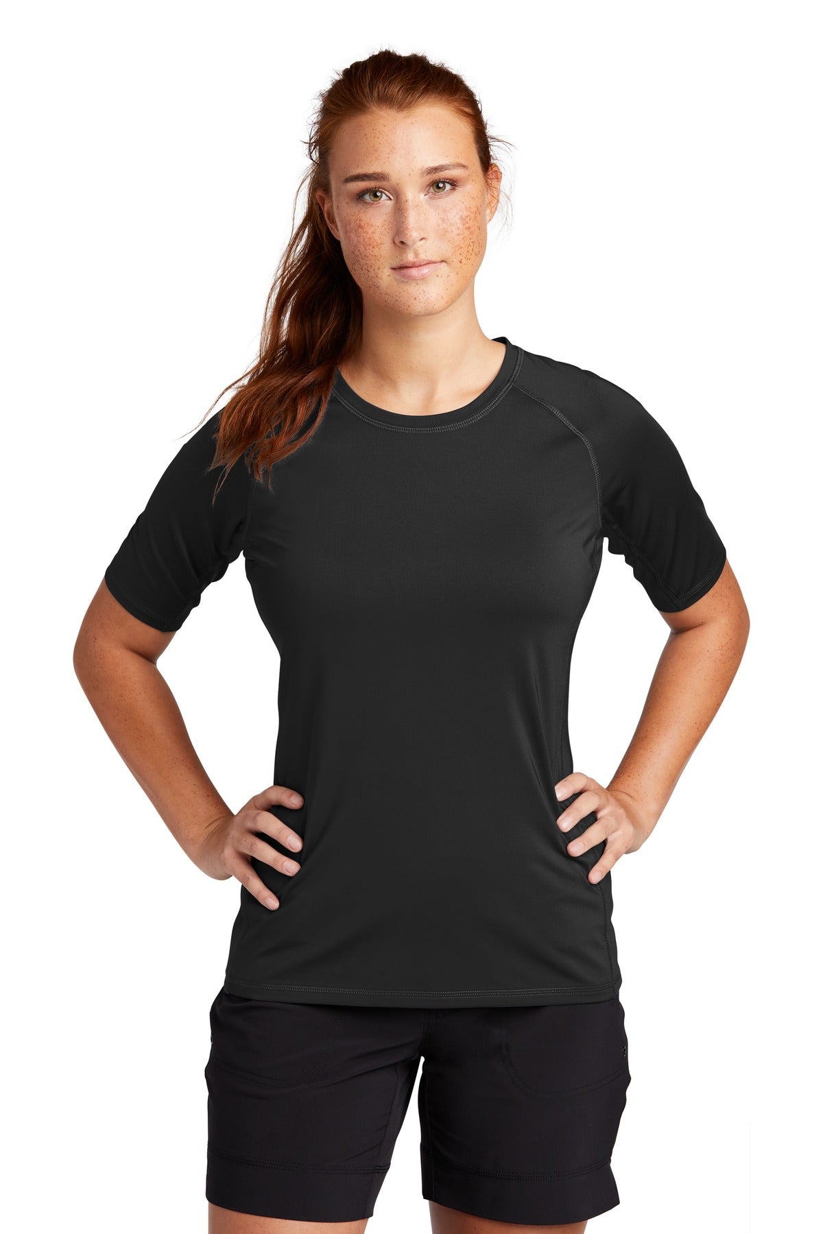 Sport-Tek Women's Rashguard Tee LST470 Womens Apparel Shirts & Tops