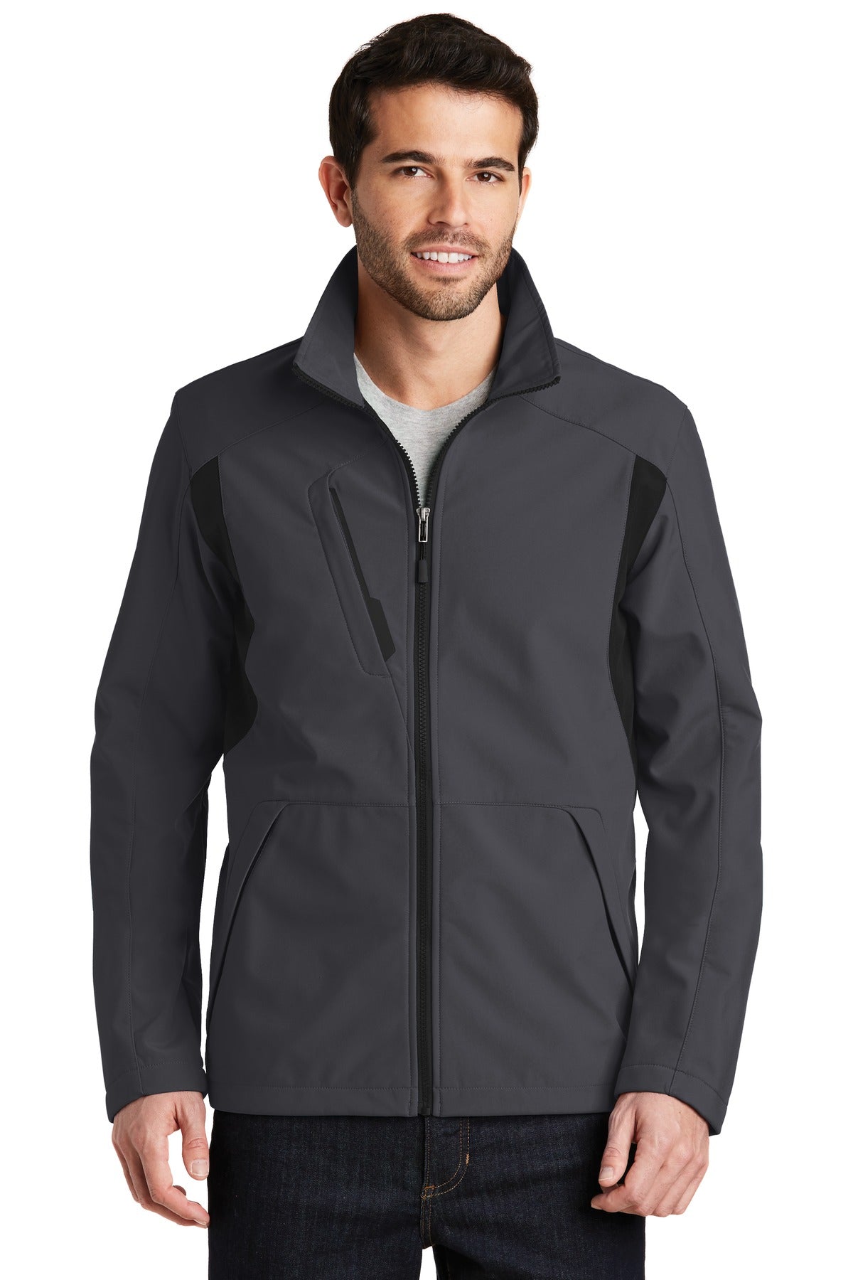 Port Authority Men's Back-Block Soft Shell Jacket. J336 Mens Apparel Jackets & Vests