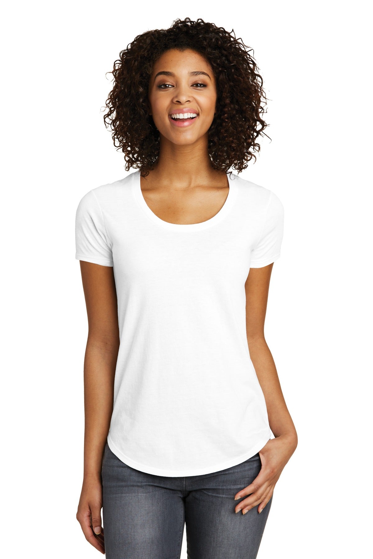 District Women's Fitted Very Important Tee Scoop Neck. DT6401 Womens Apparel Shirts & Tops