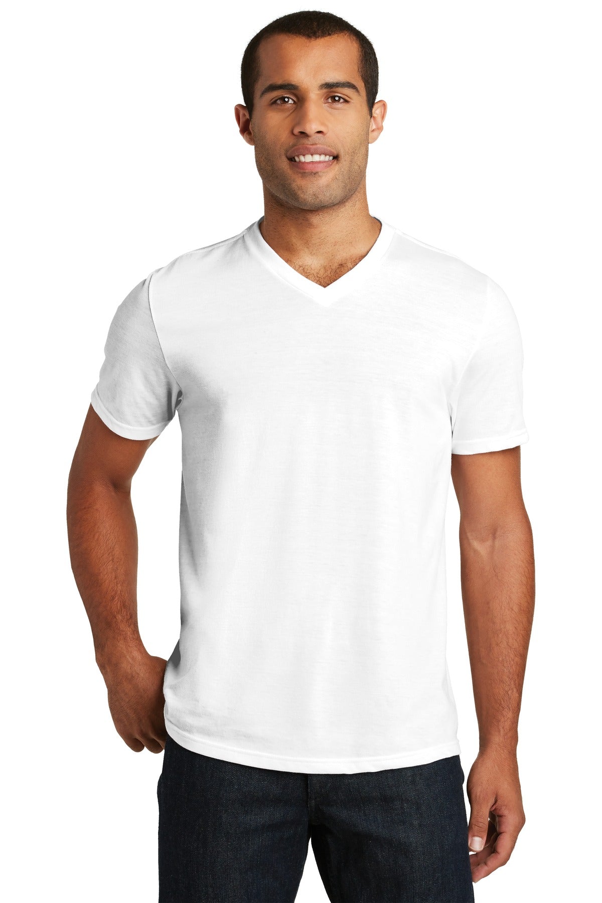 District Men's Perfect Tri V-Neck Tee. DT1350 Mens Apparel Shirts & Tops
