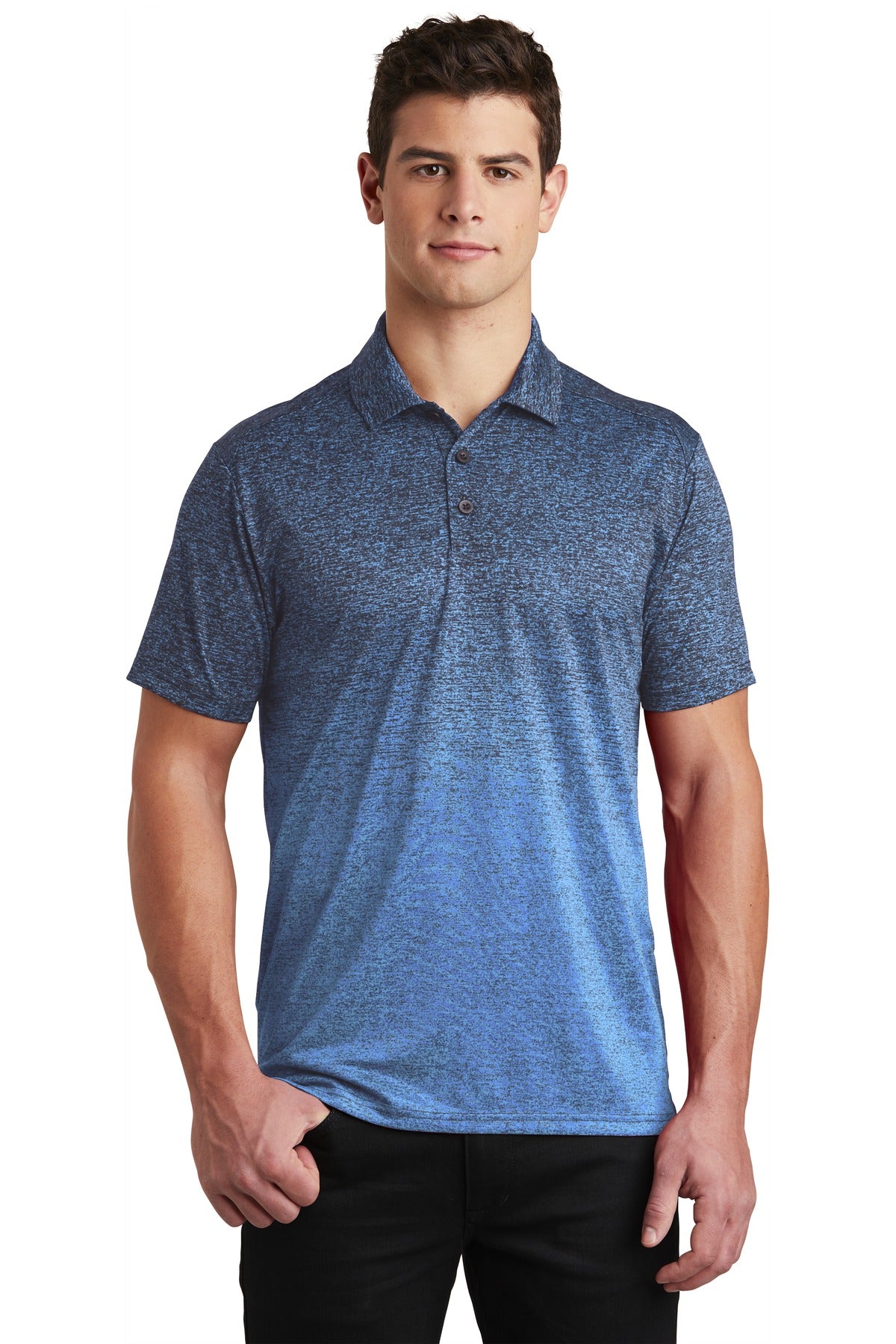 Sport-Tek Ombre Heather Polo. ST671 Mens Apparel Shirts & Tops