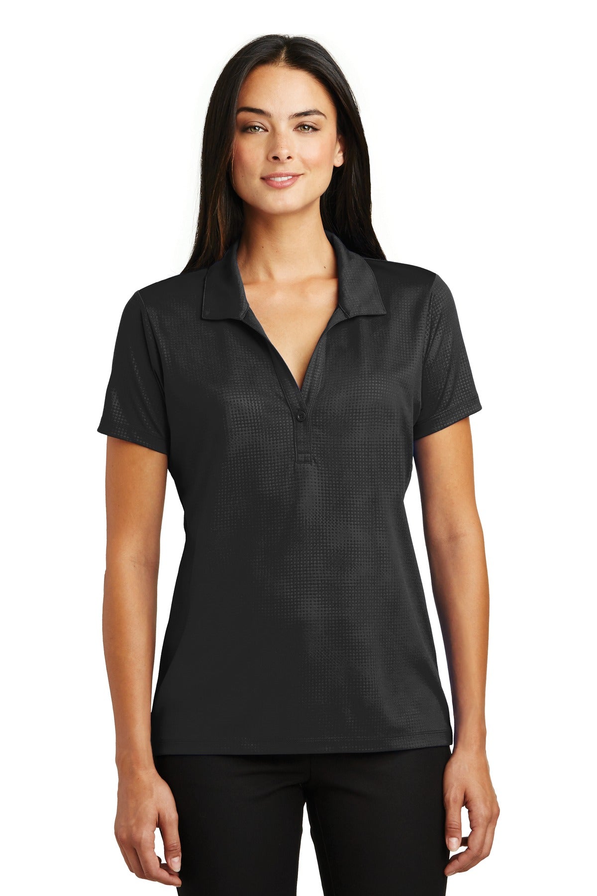 Sport-Tek Women's Embossed PosiCharge Tough Polo. LST630 Womens Apparel Shirts & Tops