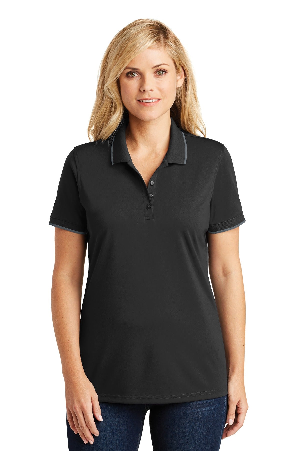 Port Authority Women's Dry Zone UV Micro-Mesh Tipped Polo. LK111 Womens Apparel Shirts & Tops