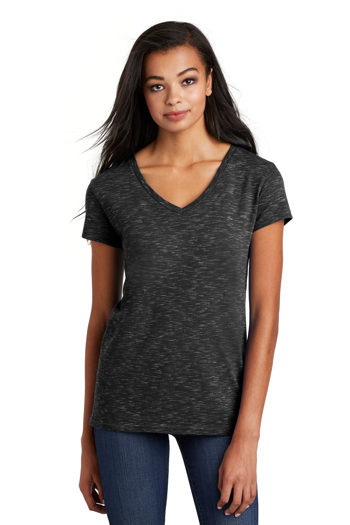 District Women's Medal V-Neck Tee. DT664 Womens Apparel Shirts & Tops