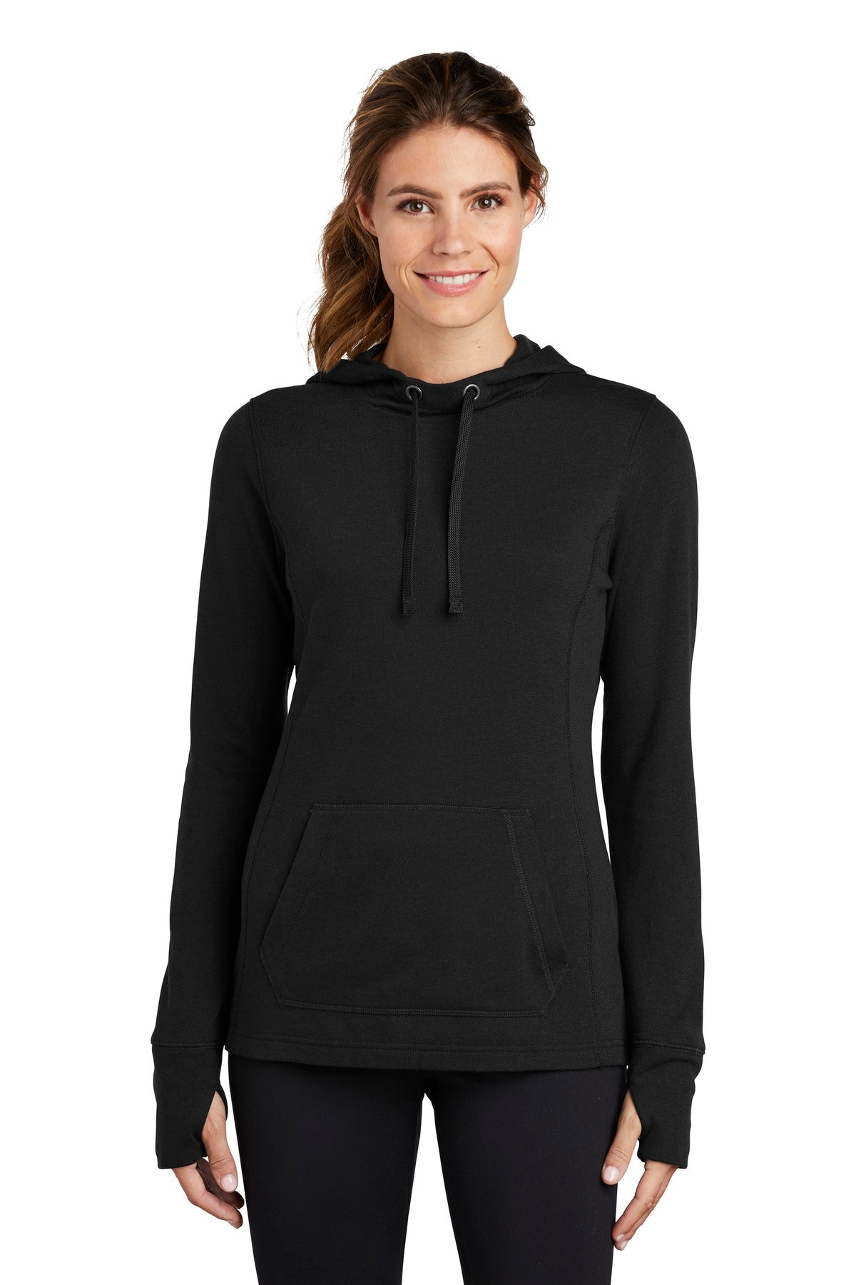 Sport-Tek Women's PosiCharge Tri-Blend Wicking Fleece Hooded Pullover LST296 Womens Apparel Sweatshirts & Fleece