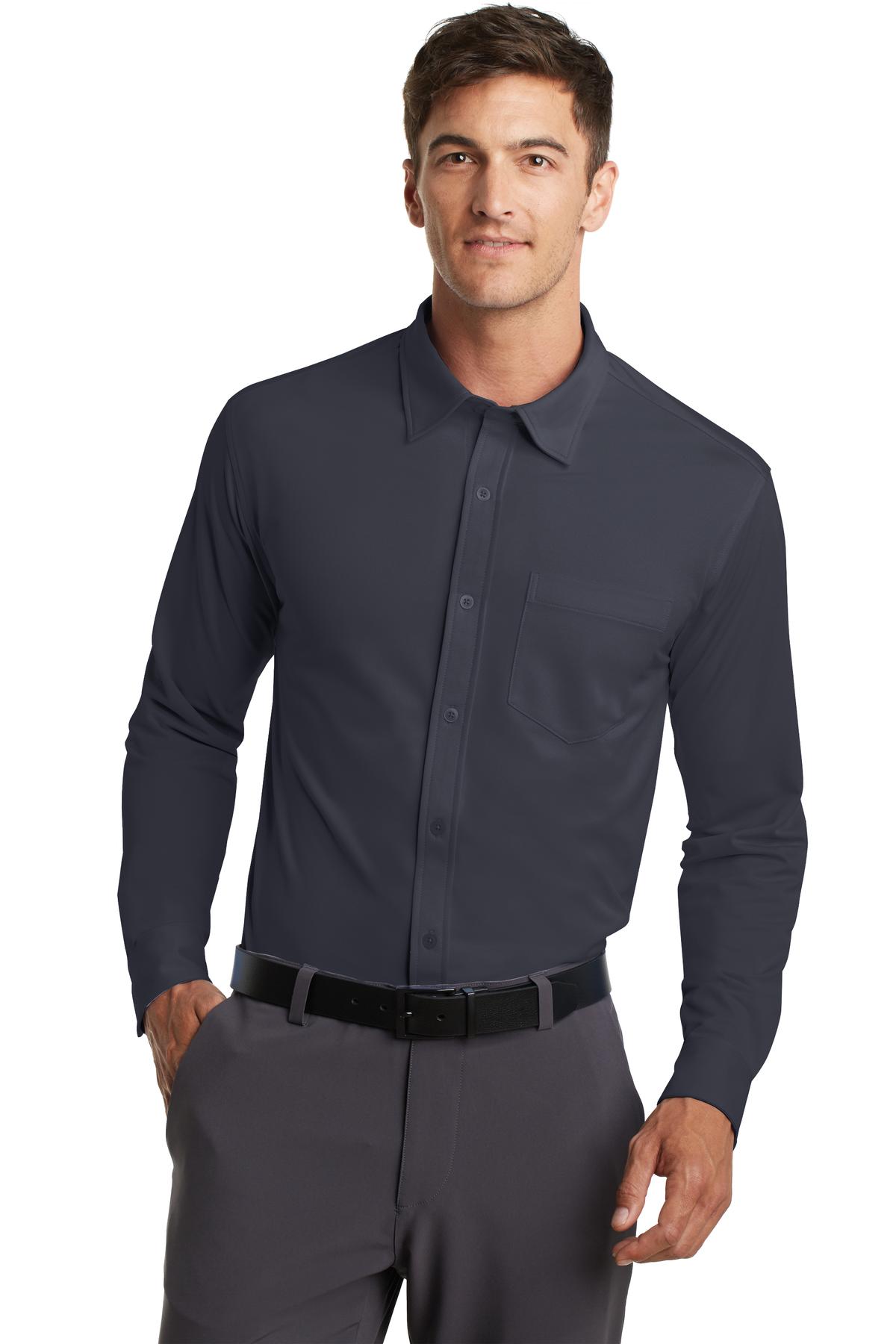 Port Authority Men's Dimension Knit Dress Shirt. K570 Mens Apparel Shirts & Tops