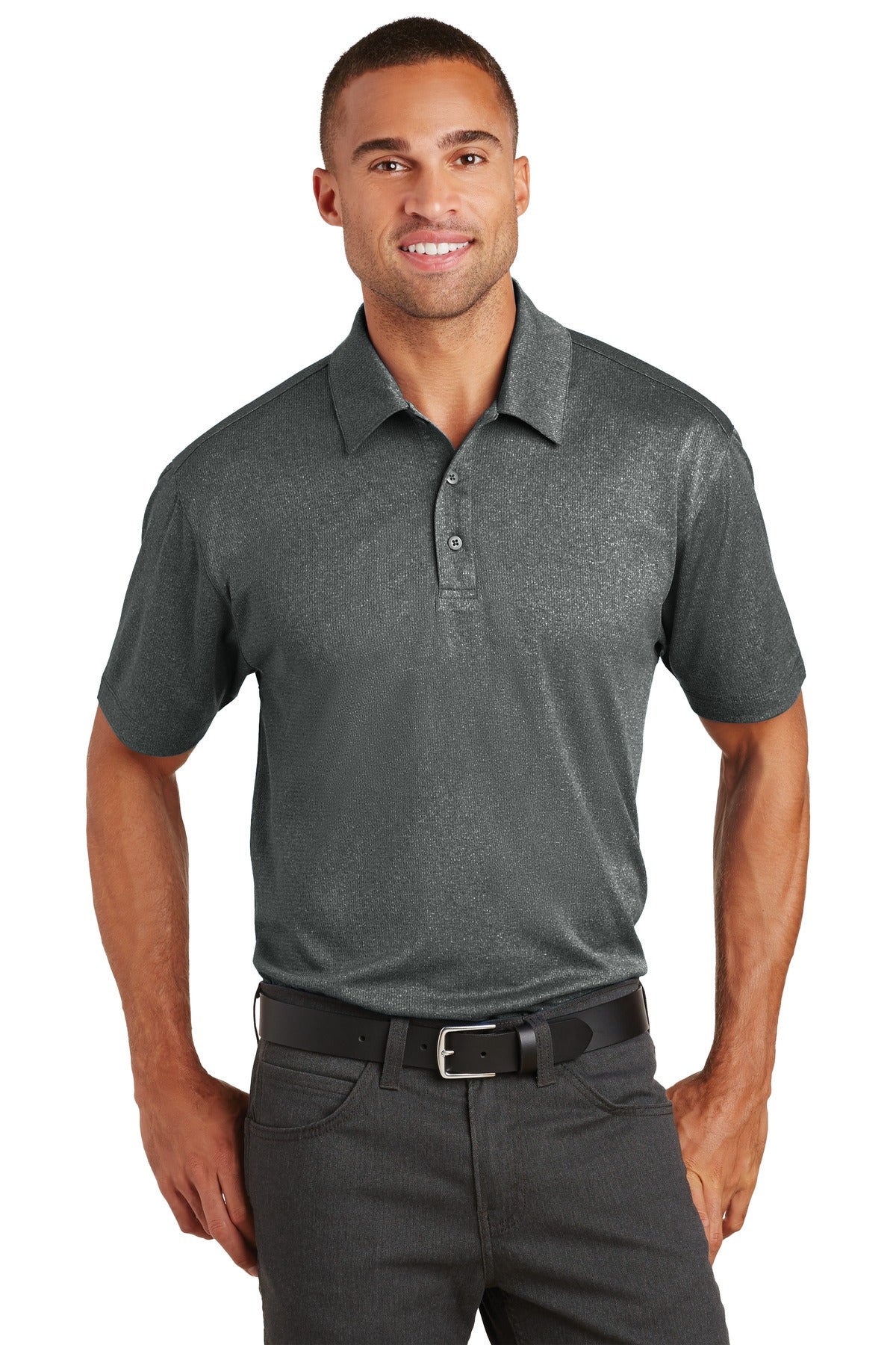 Port Authority Men's Trace Heather Polo. K576 Mens Apparel Shirts & Tops