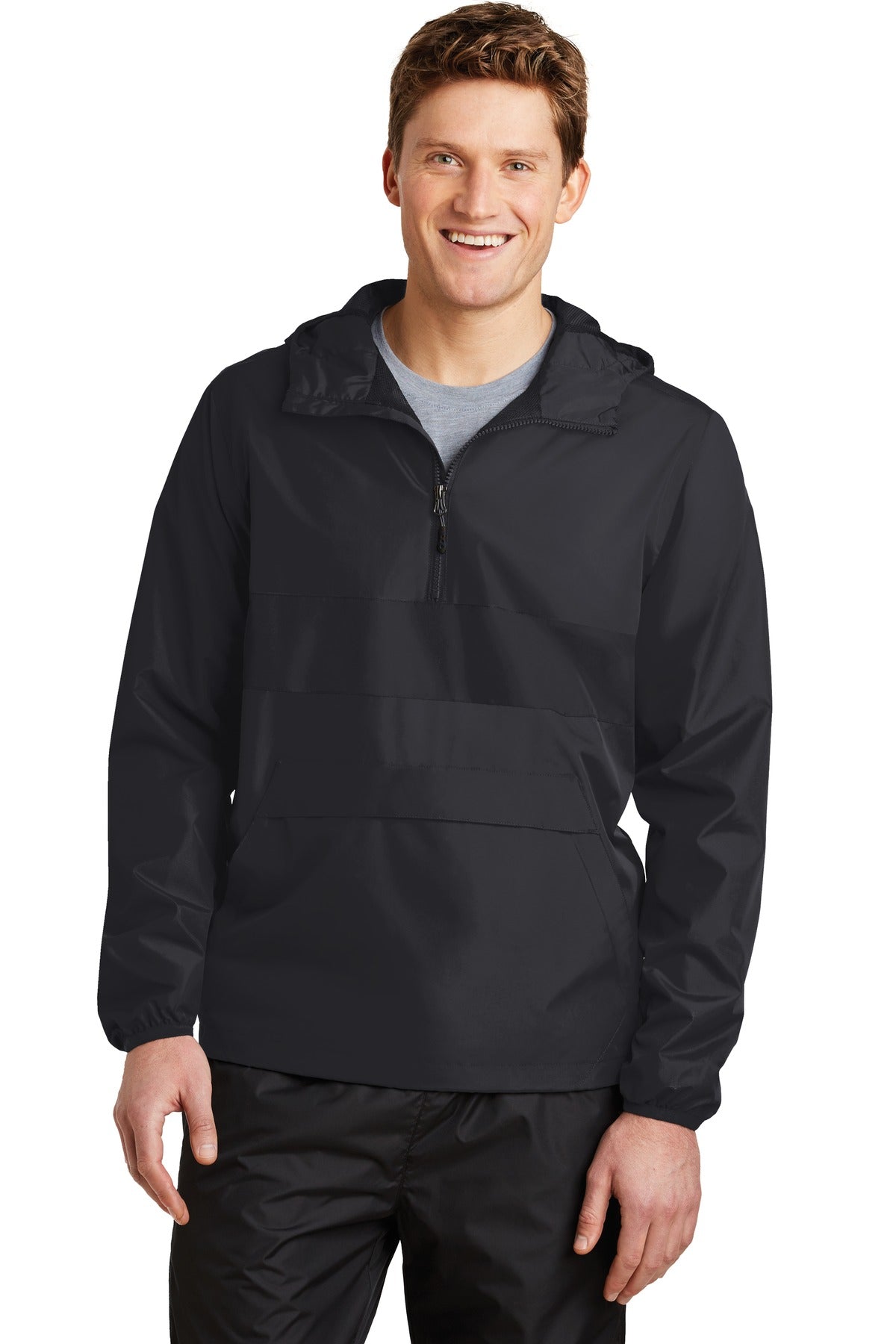 Sport-Tek Men's Zipped Pocket Anorak Mens Apparel Jackets & Vests