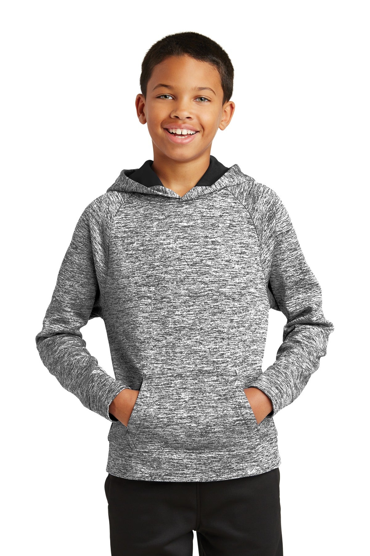 Sport-Tek Youth PosiCharge Electric Heather Fleece Hooded Pullover YST225 Youth Apparel Hoodies & Sweatshirts