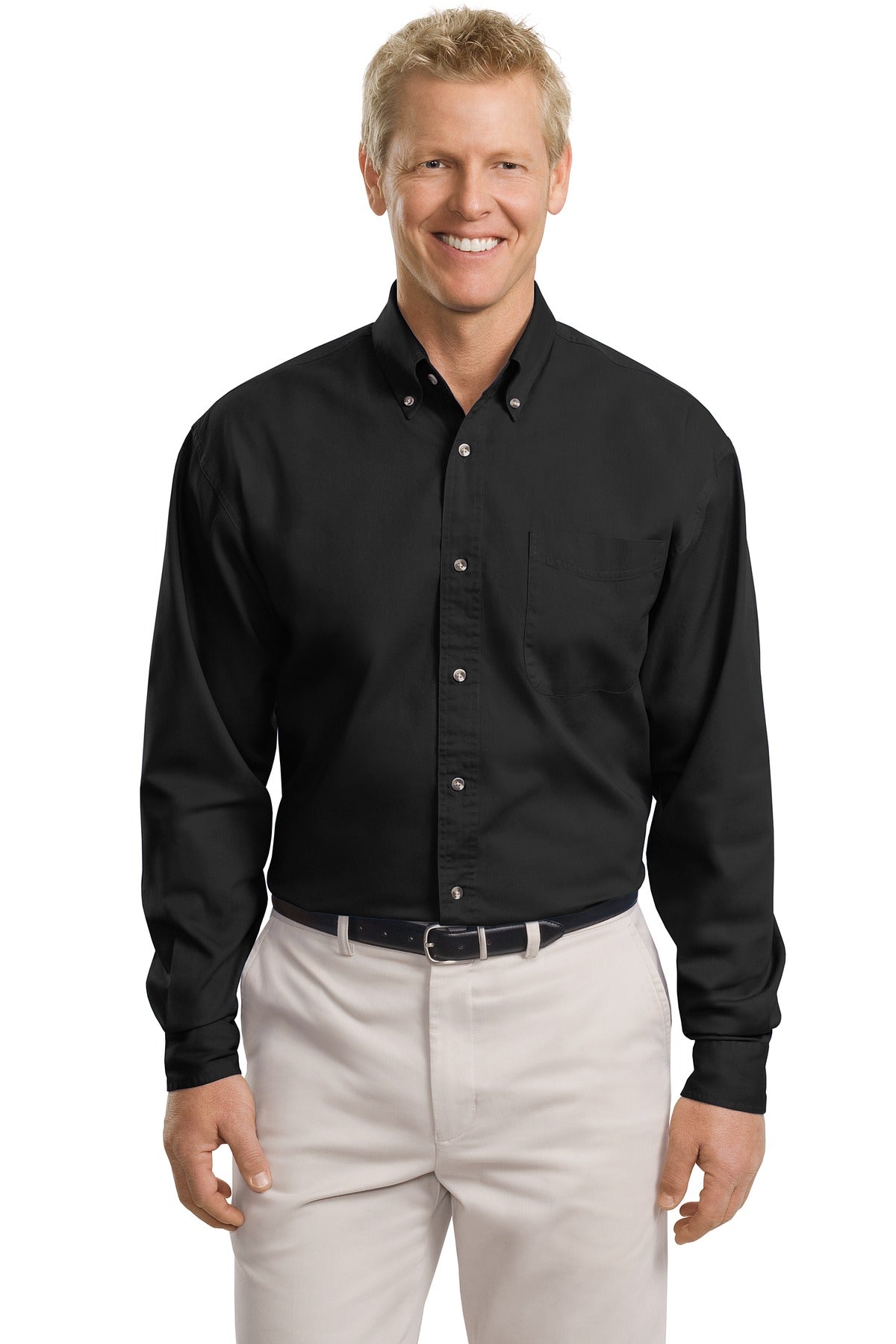 Port Authority Men's Tall Long Sleeve Twill Shirt. TLS600T Mens Apparel Shirts & Tops
