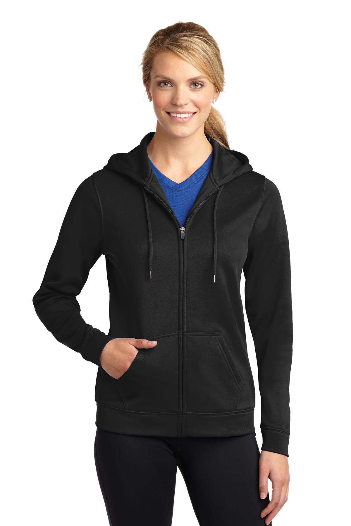 Sport-Tek Women's Sport-Wick Fleece Full-Zip Hooded Jacket Womens Apparel Jackets & Vests
