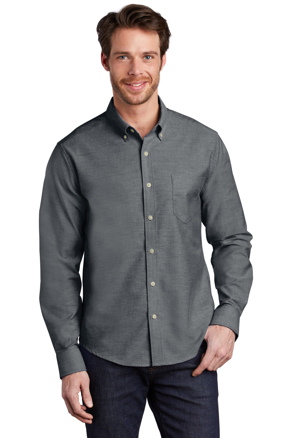 Port Authority Men's Untucked Fit SuperPro Oxford S651 Mens Apparel Shirts & Tops