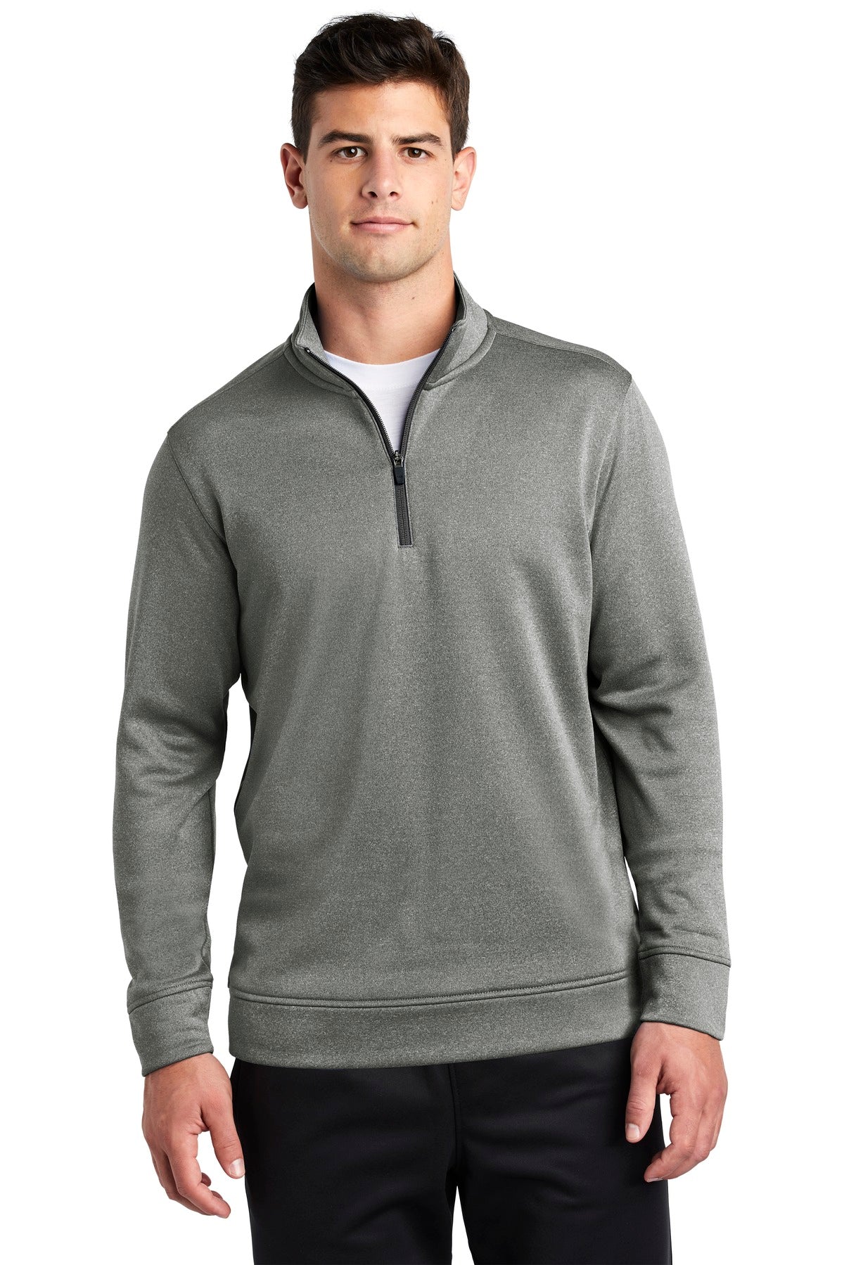 Sport-Tek Men's PosiCharge Sport-Wick Heather Fleece 1/4-Zip Pullover Mens Apparel Sweatshirts & Fleece