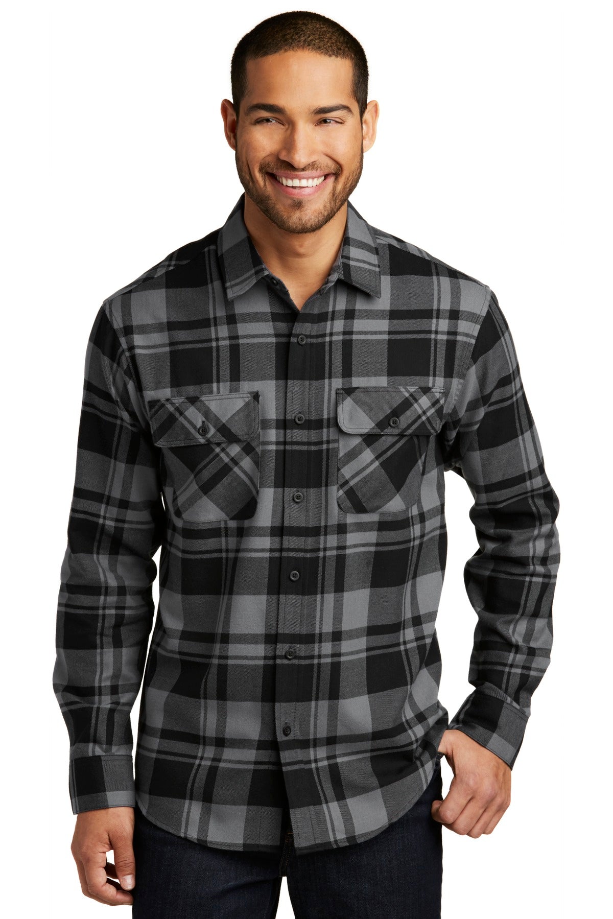 Port Authority Men's Plaid Flannel Shirt. W668 Mens Apparel Shirts & Tops