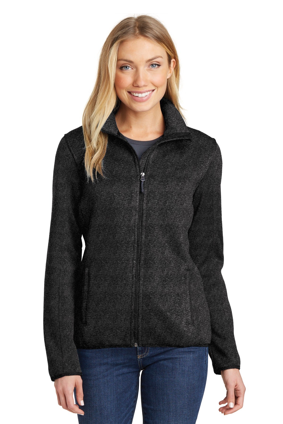Port Authority Women's Sweater Fleece Jacket. L232 Womens Apparel Sweatshirts & Fleece