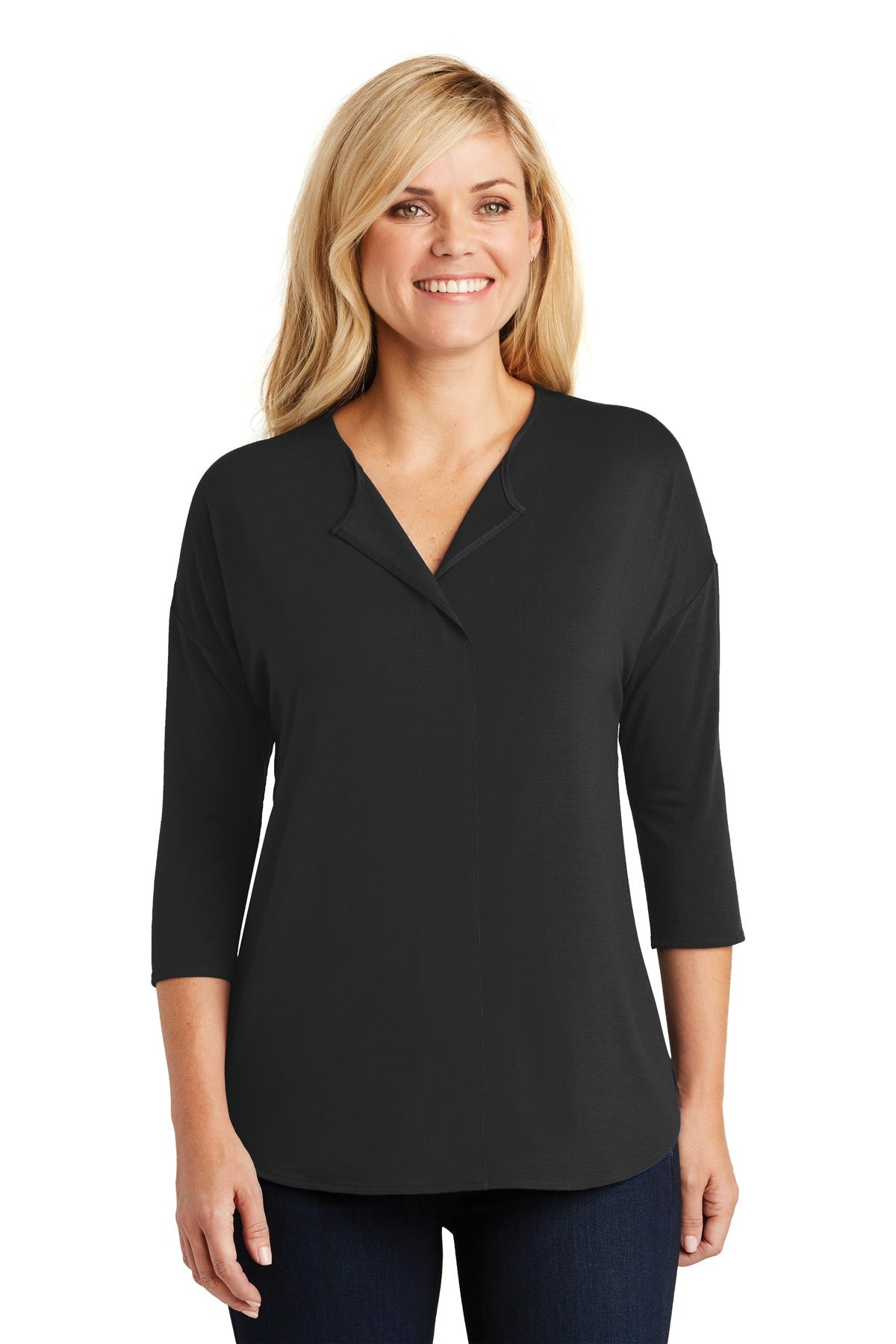 Port Authority Women's Concept 3/4-Sleeve Soft Split Neck Top. LK5433 Womens Apparel Shirts & Tops