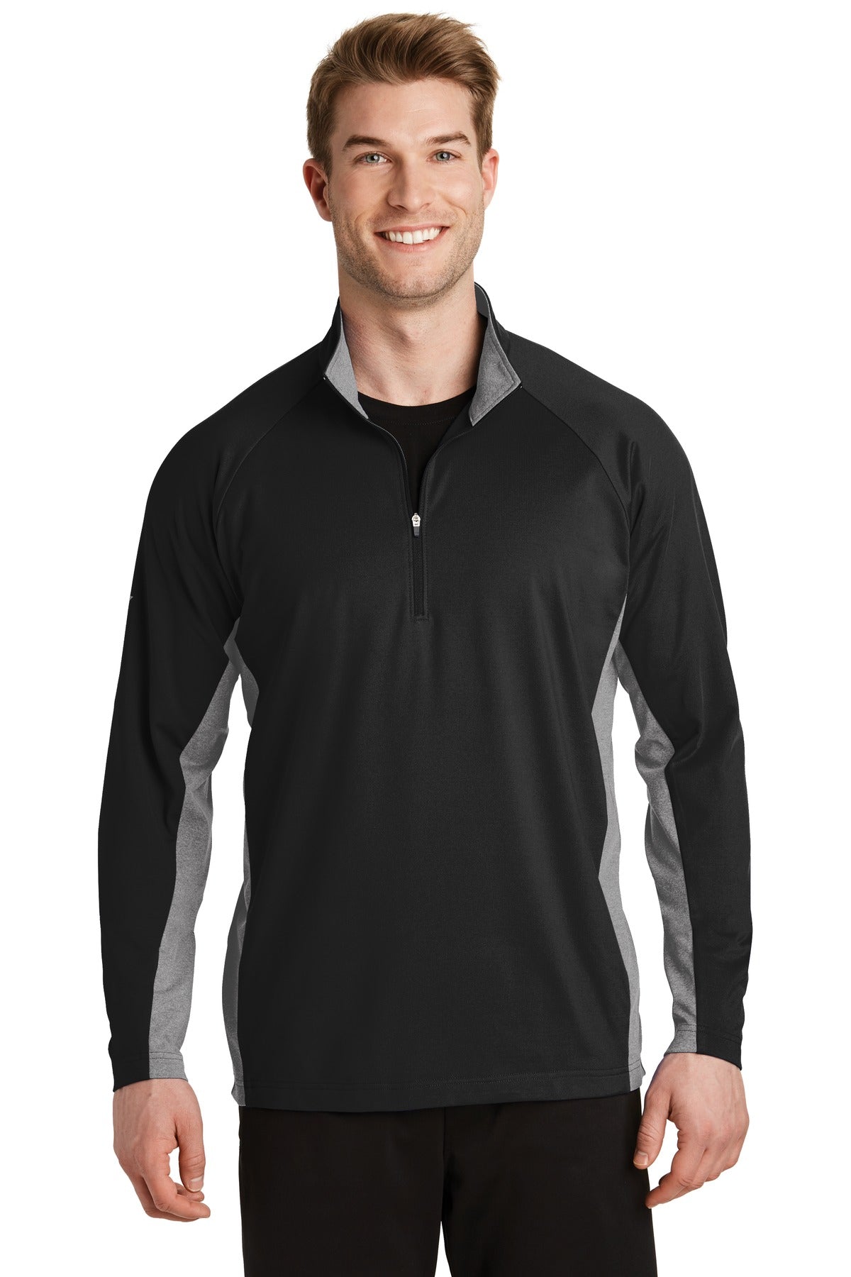 Sport-Tek Men's Sport-Wick Stretch Contrast 1/2-Zip Pullover Mens Apparel Sweatshirts & Fleece