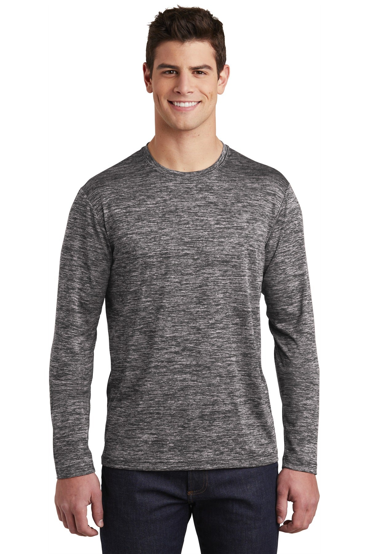 Sport-Tek Men's PosiCharge Long Sleeve Electric Heather Tee Mens Apparel Shirts & Tops