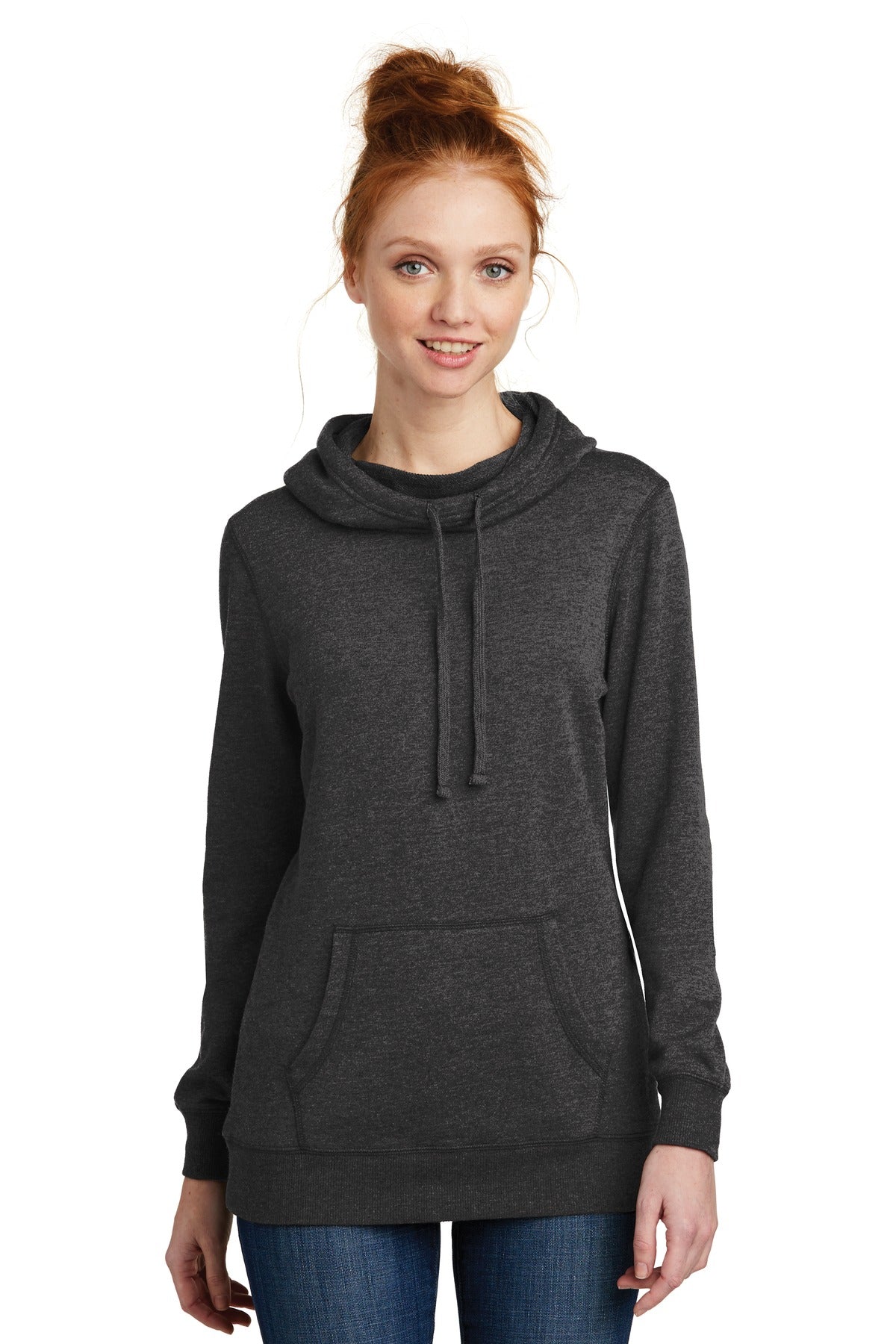 District Women's Lightweight Fleece Hoodie. DM493 Womens Apparel Sweatshirts & Fleece