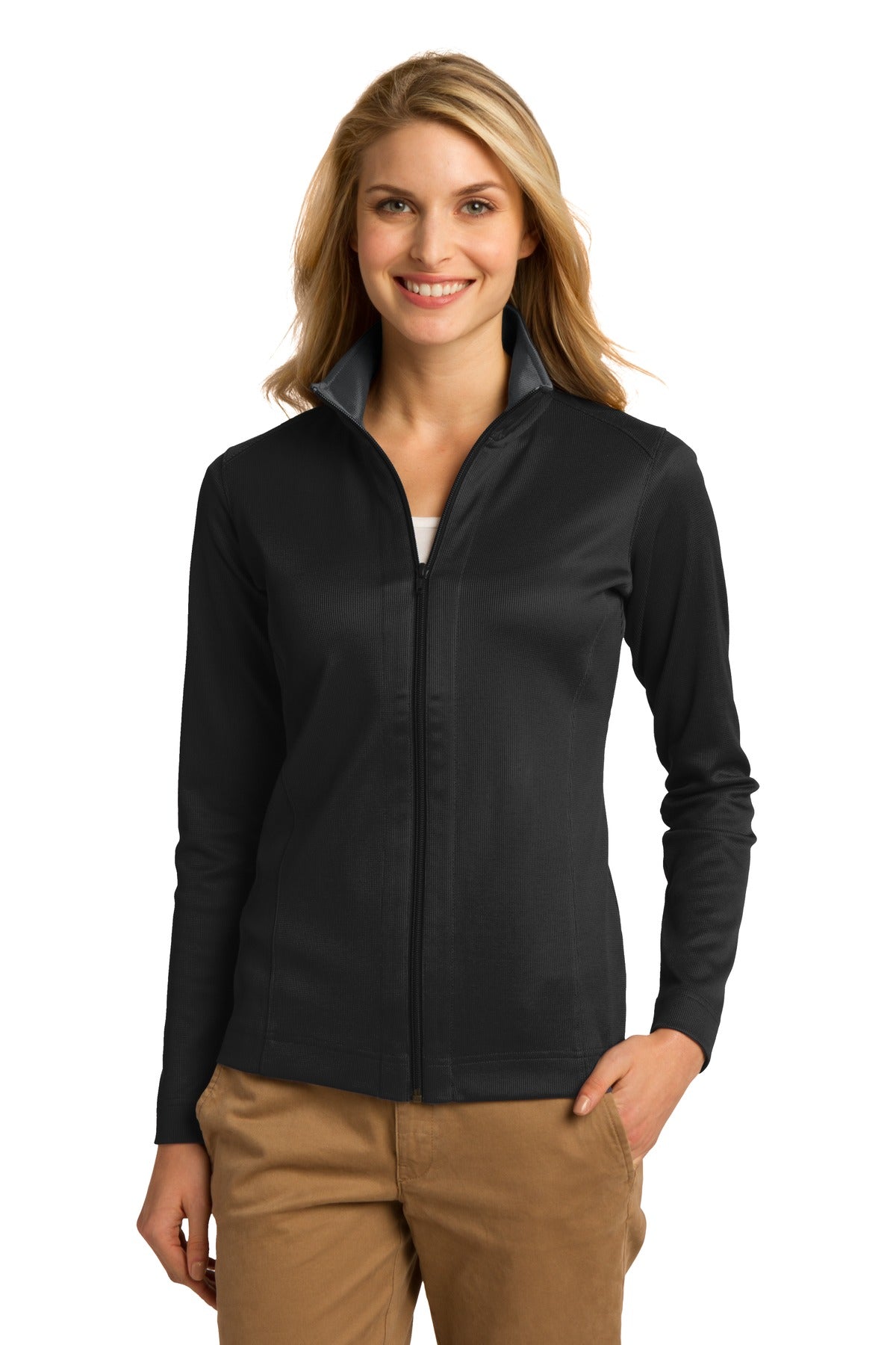 Port Authority Women's Vertical Texture Full-Zip Jacket. L805 Womens Apparel Jackets & Vests