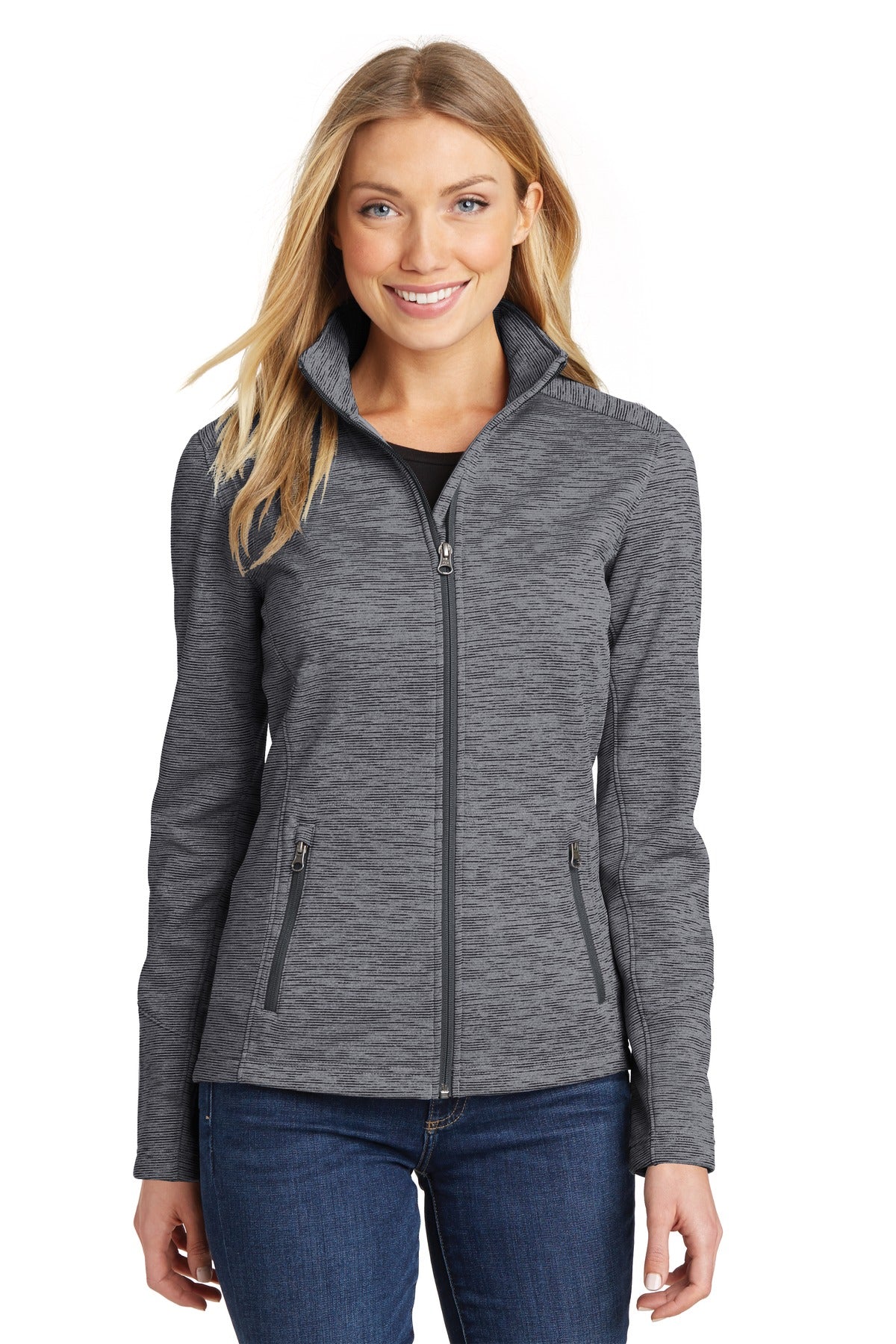 Port Authority Women's Digi Stripe Fleece Jacket. L231 Womens Apparel Jackets & Vests
